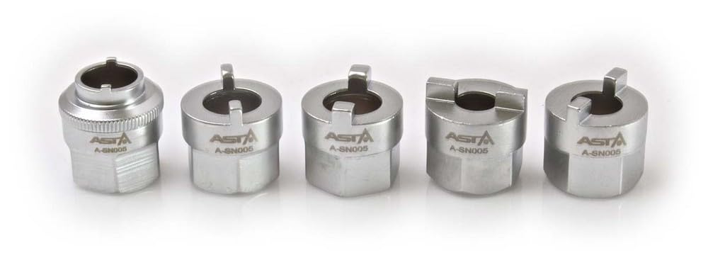 A-SN005 Stoßdämpfer Zapfenschlüssel Satz 5-tlg geeignet für VW Polo Golf 2 3 Jetta Vento Passat Audi 80 Mercedes W203 C-Klasse Schlüssel Federbein Zapfen Nuss Nutmutter Spezial Einsätze Angebot bei HelloDeals