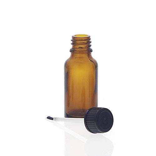 Braune Pinselflaschen 20ml, Kosmetex lichtschützende Braunglas Flaschen mit Pinsel, 5× 20 ml Angebot bei HelloDeals