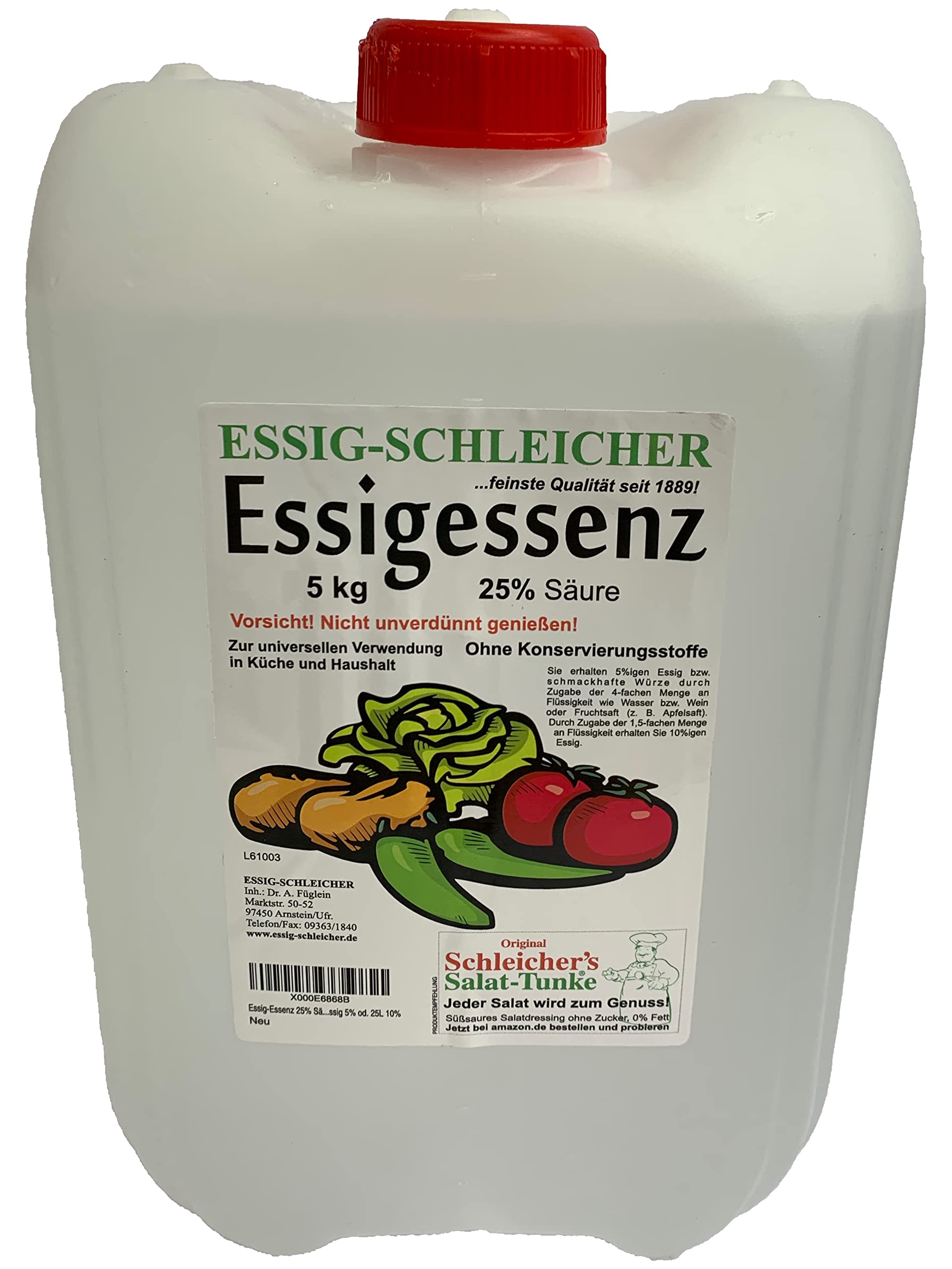 Essig-Schleicher Essigessenz 25% 5KG 5 kg (1er Pack) Angebot bei HelloDeals