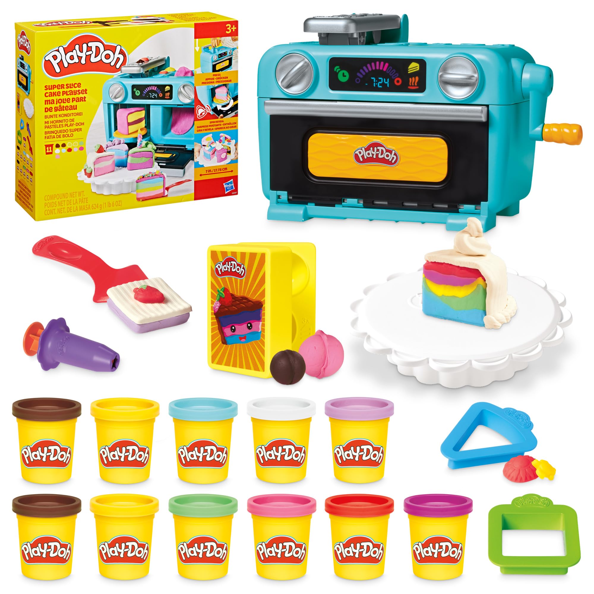 Play-Doh Bunte Konditorei mit Spielzeug-Ofen, Werkzeugen, Accessoires und 11 Dosen Knetmasse zum Formen, Backen und Dekorieren, Bastel-Set für Mädchen und Jungen ab 4 Jahren Angebot bei HelloDeals