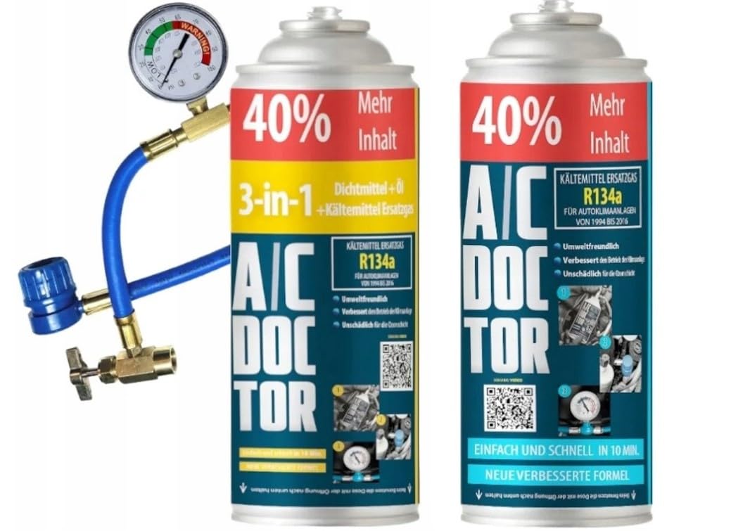 AC Doctor Paket 3in1 2 x R134a Klimaanlagenschlauch Fix Leitung zum Auffüllen der Klimaanlage im Auto R-134a+3in1+Füllschlauch Angebot bei HelloDeals