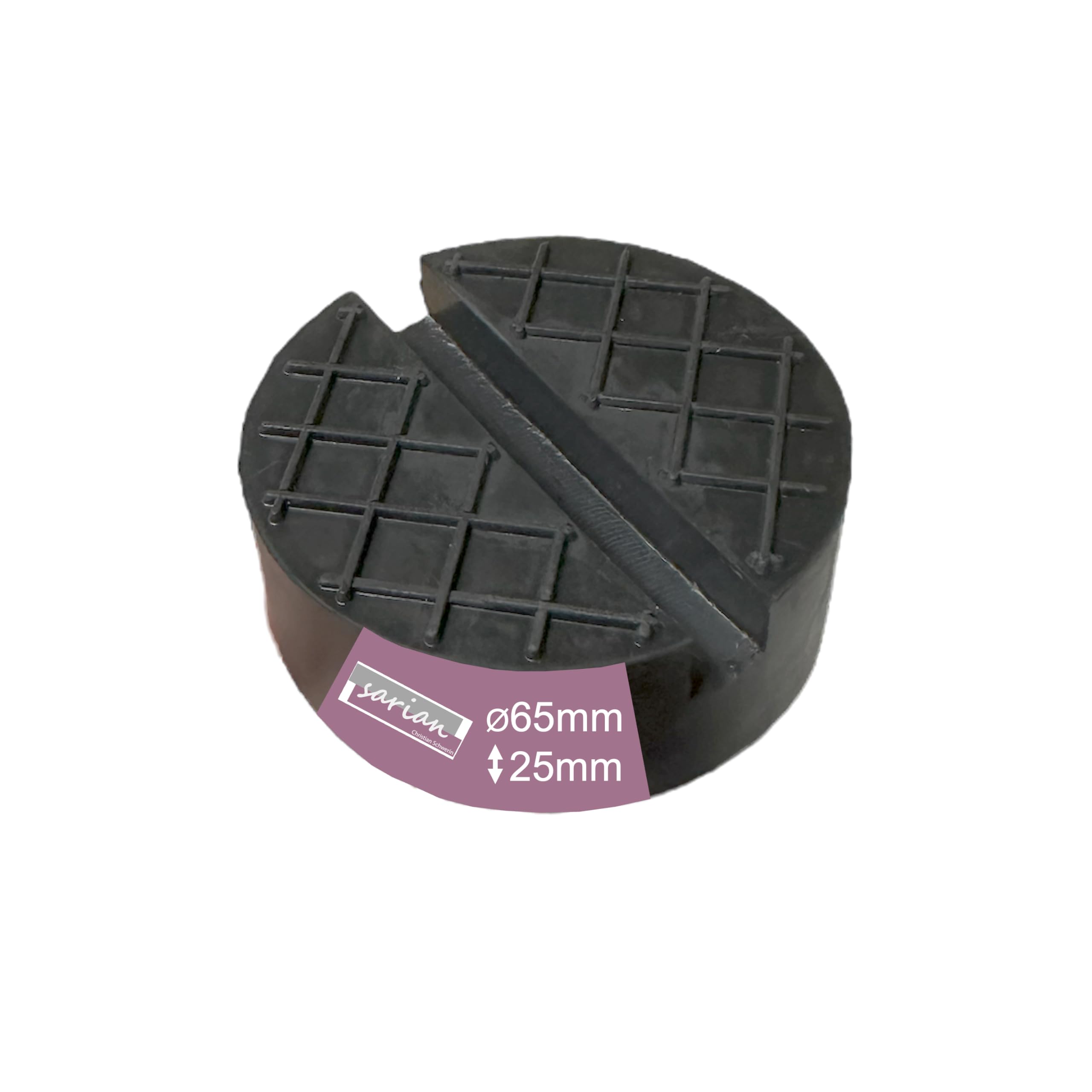sarian® 65x25mm Gummiauflage für Wagenheber Hebebühnen Rangierwagenheber Unterstellbock Gummiklotz universal für Reifenwechsel Werkstatt car Jack 65x25 Nut+Waffel Angebot bei HelloDeals