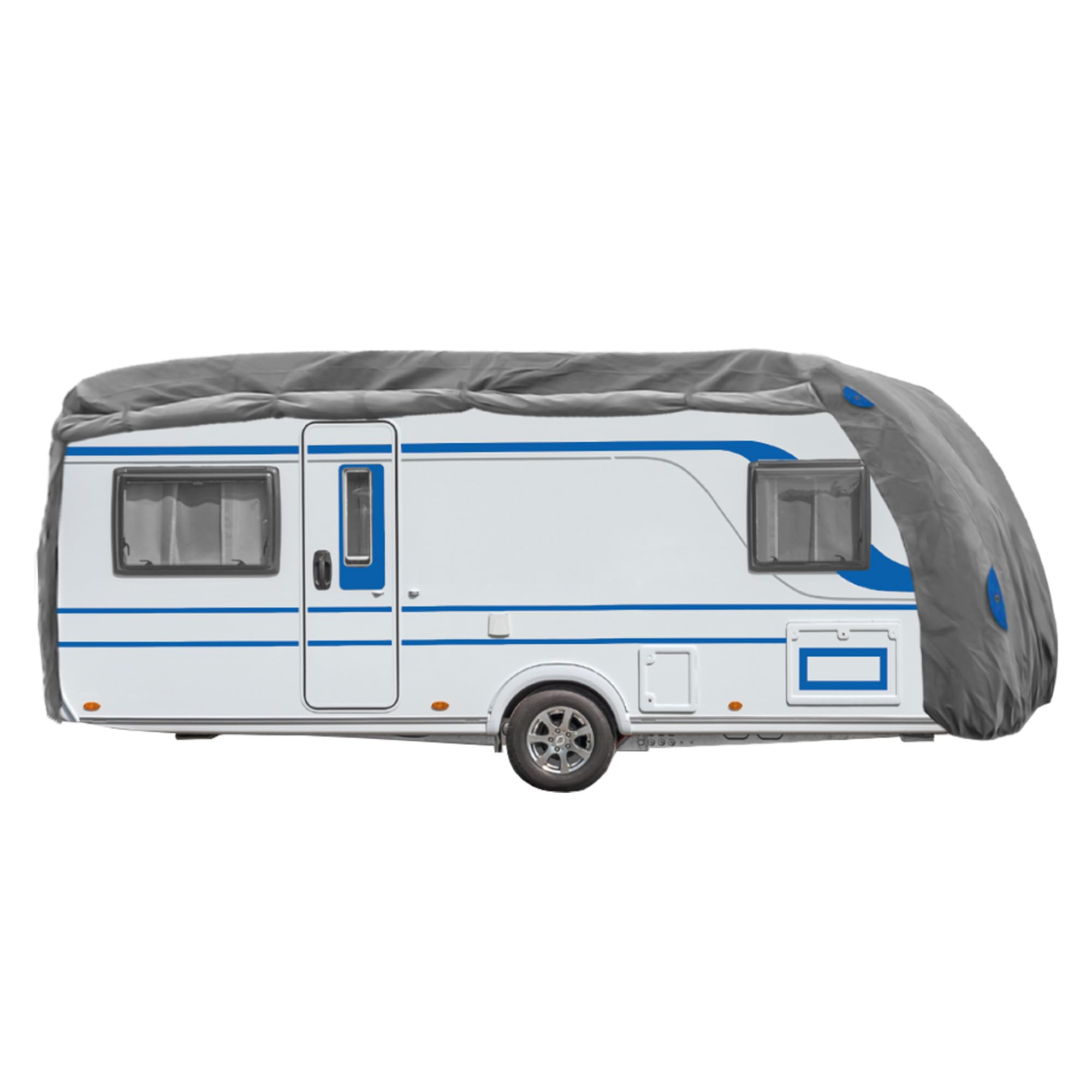 Bestcount Wohnwagen Schutzhülle (610x250x220cm, LxBxH) Wind- und wetterfeste Caravan Abdeckplane, Abdeckung inkl. Aufbewahrungstasche, Camper Schutzplane L ( 610x250x220cm ) Angebot bei HelloDeals