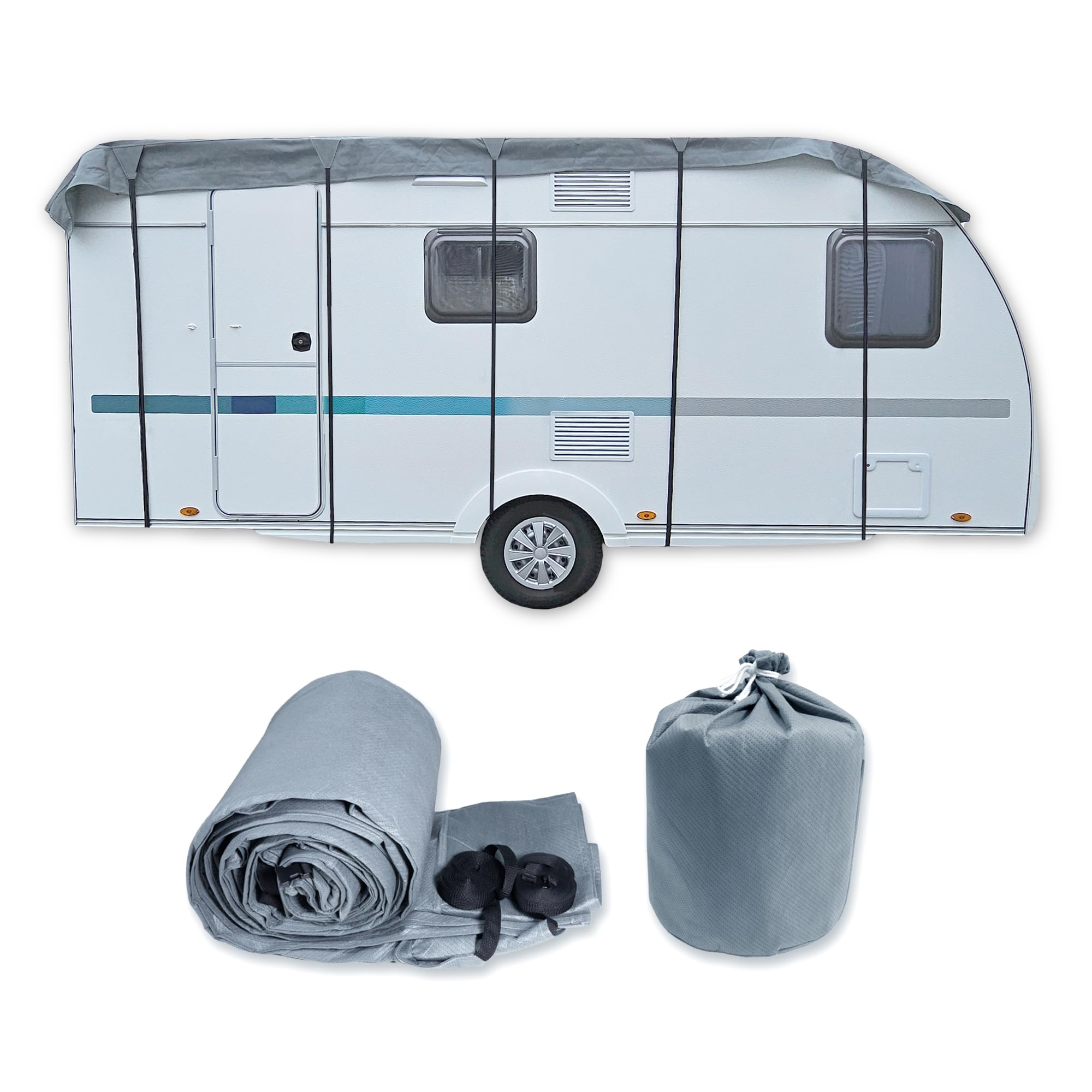 Dachabdeckung für Wohnwagen, Größe L, Schutzhülle für Caravan, Abdeckplane, Dachplane Angebot bei HelloDeals