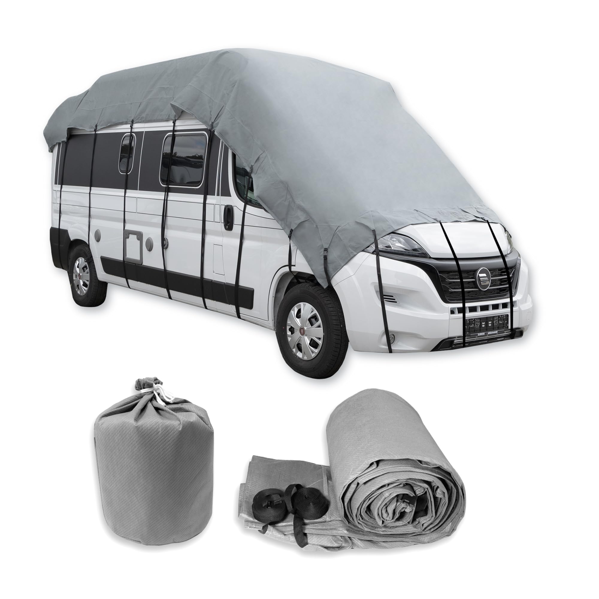 Dachschutzplane für Wohnmobile | UV-resistente Schutzhülle für ihren Camper | wasserdichte Abdeckplane für das Dach ihres Reisemobils | Dachplane mit universeller Passform | grau Größe L Angebot bei HelloDeals