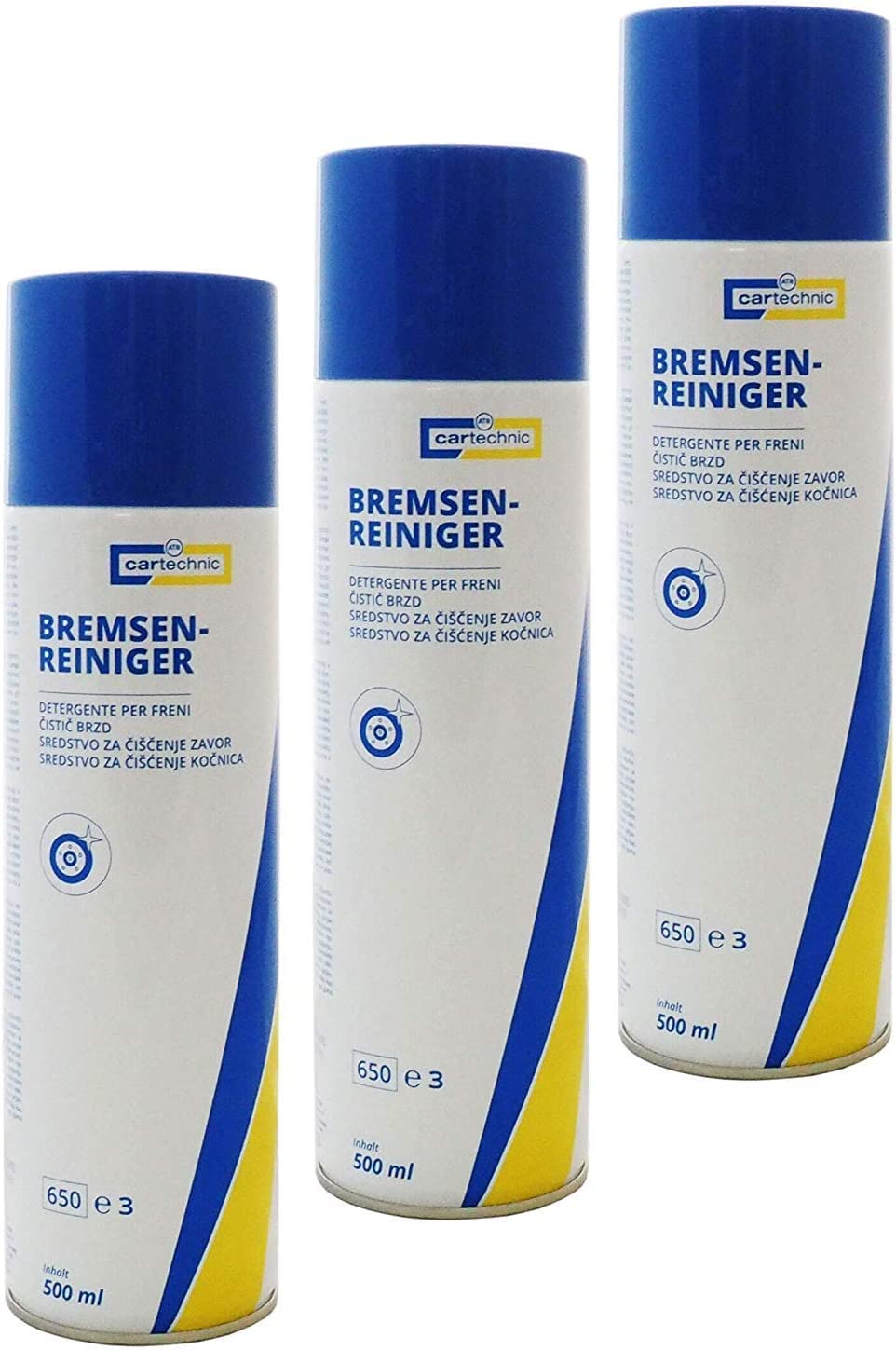 ILODA 3X cartechnic Bremsenreiniger Spray 500ml, Entfetter, Ölentferner, Fettentferner Angebot bei HelloDeals