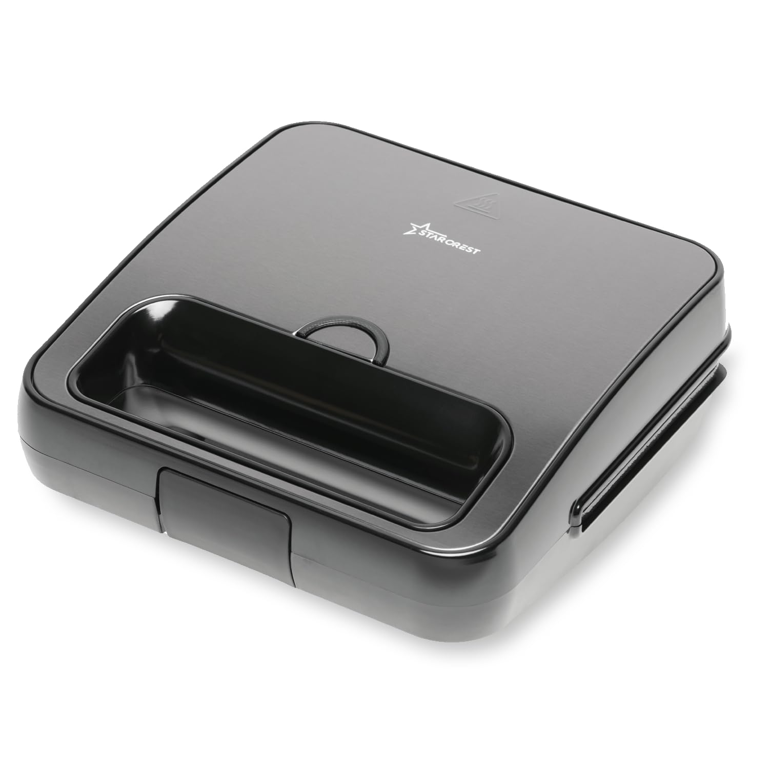 STARCREST Sandwich-Maker im Panini Grill Format, Sandwich-Toaster mit Antihaftschicht, 2 Scheiben Kapazität, 750W, LED-Anzeige, Toaster Grill im Dark Inox Design Angebot bei HelloDeals