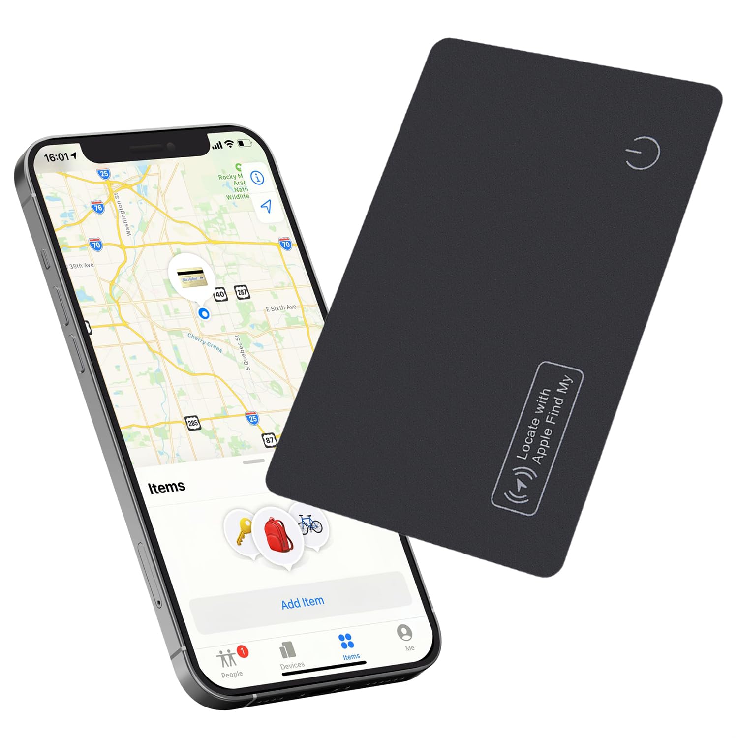 Reyke Dünne Geldbörsen-Tracker-Karte, wiederaufladbarer Geldbörsenfinder, kompatibel mit Apple Find My (nur iOS), Gegenstände-Finder für Gepäckanhänger, Handys, Reisepässe 1 Pack Schwarz Angebot bei HelloDeals