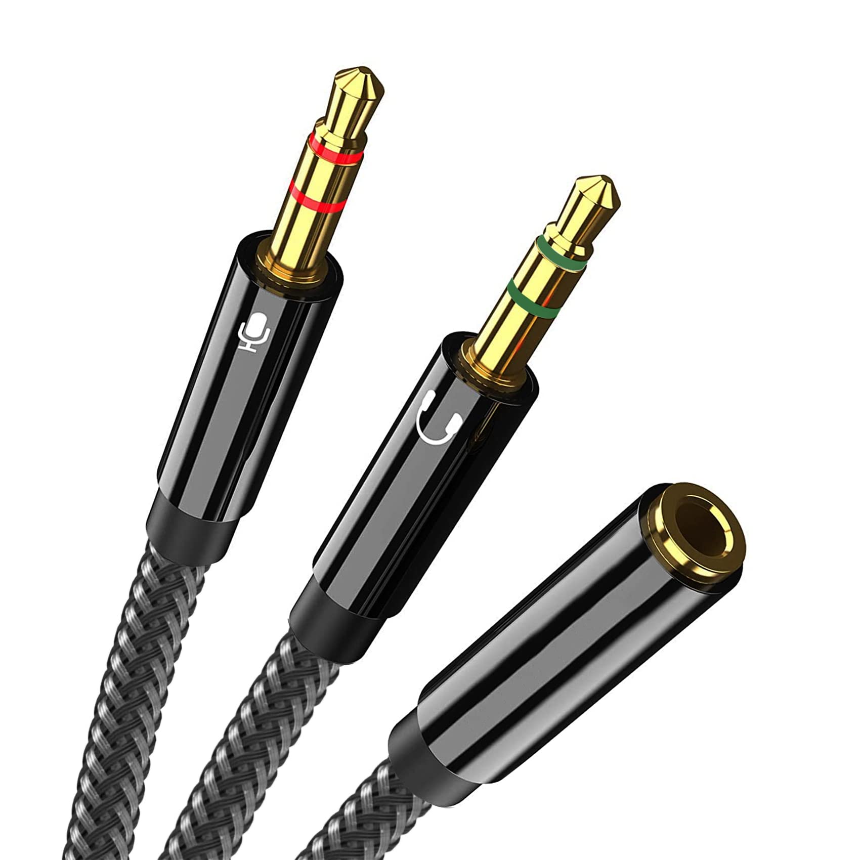 3,5mm Klinke Adapter, Audio Adapter Y Splitter, 2 in 1 Adapter, 3.5mm Buchse auf Doppel 3.5mm Klinkenstecker, für PC, Laptop und ehr Angebot bei HelloDeals