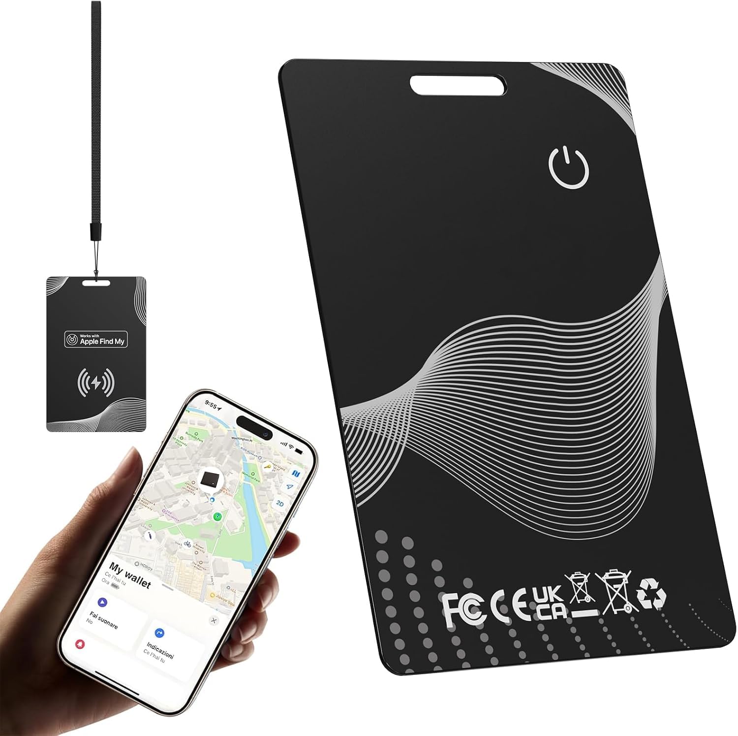 Air Tracker Tag Wallet Card - Bluetooth Smart Air Karte Tag, Kompatibel mit Apple Wo ist (nur iOS 14.5+), Schlüsselfinder für Koffer/Katzen/Tasche/Kinder/Hunde/Auto, Kabelloses Laden Angebot bei HelloDeals