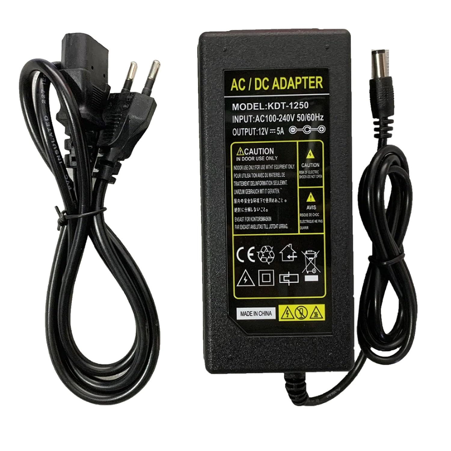 12V 5A Power Adapter,Transformator AC 220V ZU 12V AC Netzteil LED Treiber für LCD, TFT Monitor Power Supply Radiowecker, Externe Festplatte 5.5 x 2.5mm Angebot bei HelloDeals