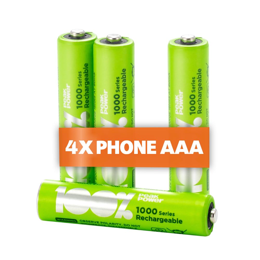 PeakPower Akku AAA für Telefon, 4 Stück Batterien AAA wiederaufladbar 1,2V, ideal für Panasonic schnurlose Telefone etc., kein Memory-Effekt, geringe Selbstentladung, AAA Akku Phone 800mAh Angebot bei HelloDeals