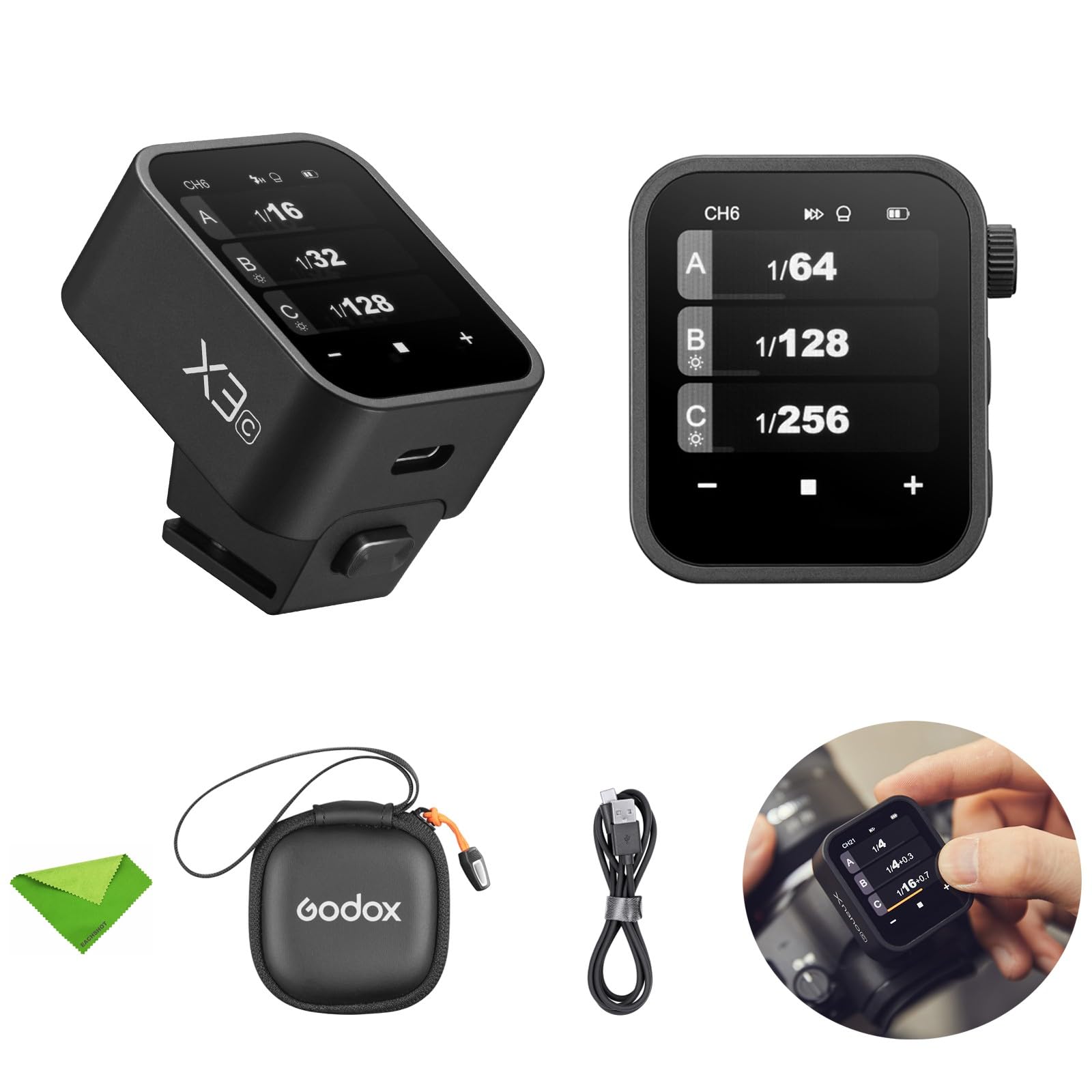 Godox X3-C Touchscreen TTL kabelloser Blitzauslöser für Canon, 2,4 GHz kabellos, Hochgeschwindigkeitssynchronisation, OLED-Bildschirm, einstellbare Helligkeit, TTL-Blitzgerät-Sender Angebot bei HelloDeals