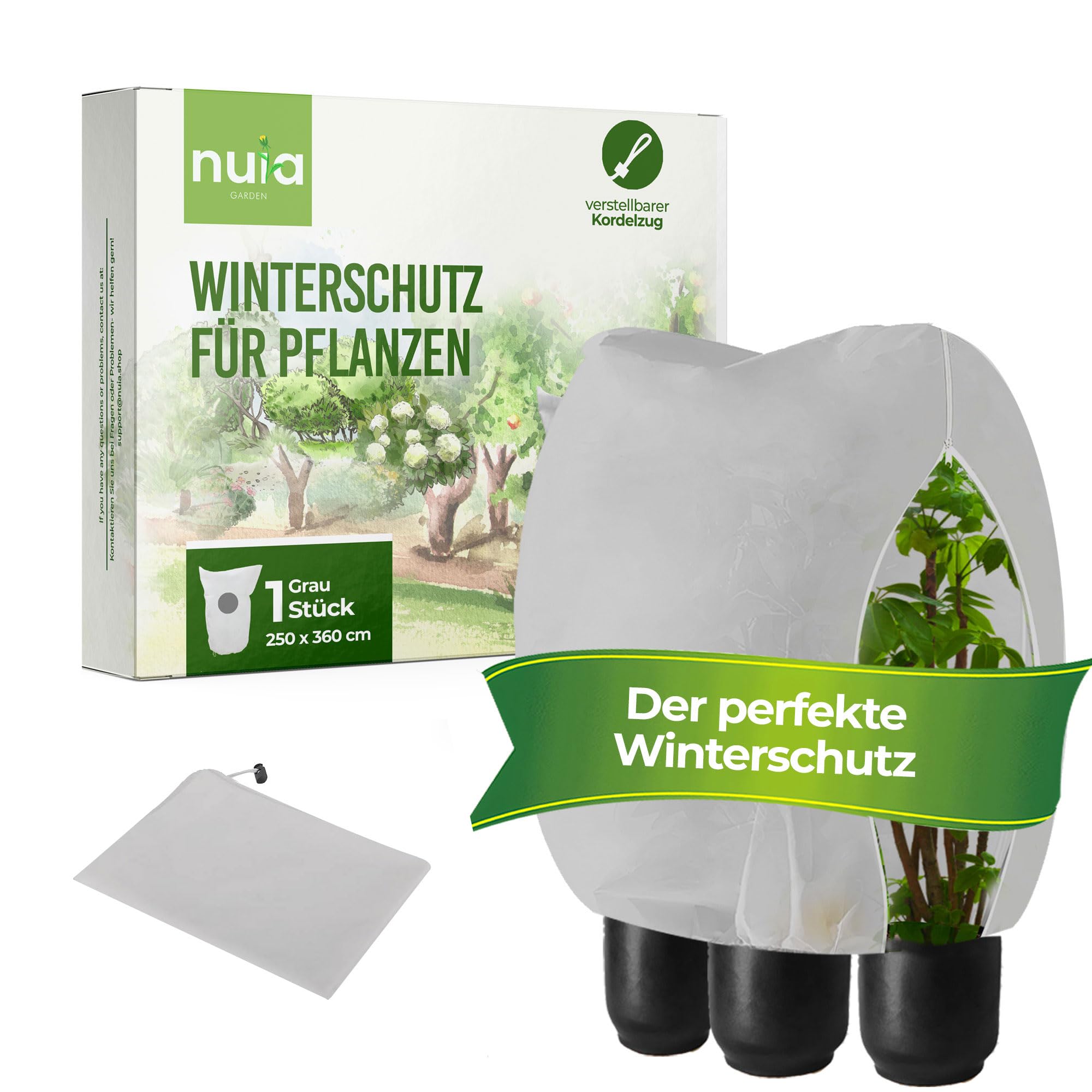 Pflanzen Winterschutz RIESIG XXXXL außen, 250x360cm 70g/m² Winterschutz FüR Kübelpflanzen, reißfest, Frostschutz Winterflies, Pflanzenschutz Winter für Palmen & Olivenbaum 360 x 250 cm Angebot bei HelloDeals