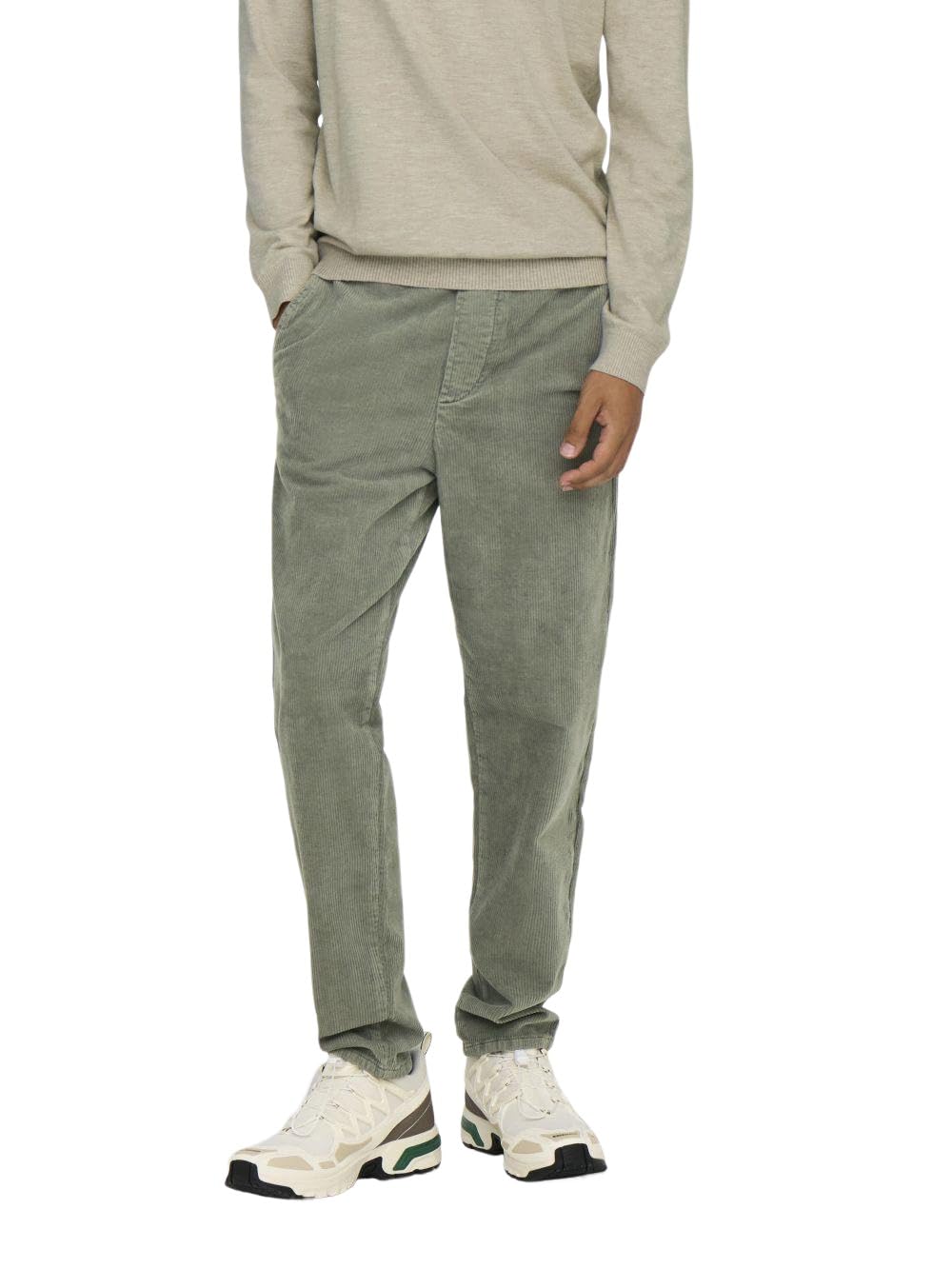 Only & Sons Male Hose ONSLINUS Cordhose im Tapered Fit XL Castor Gray Angebot bei HelloDeals