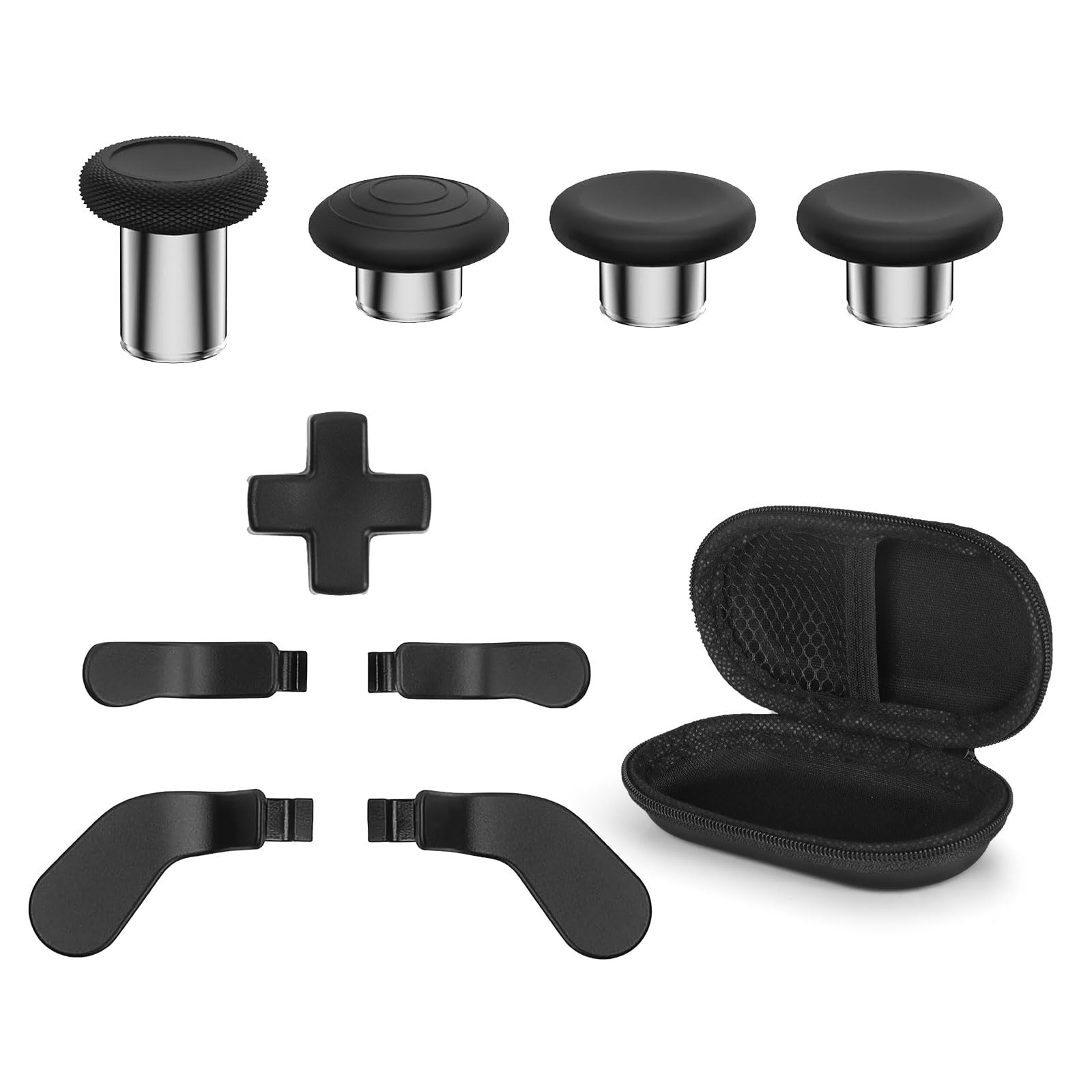 Metal Thumbsticks für Xbox One Elite Series 2 Controller Zubehör mit 6 Joysticks, 4 Paddles, 2 D-Pads, 1 Einstellwerkzeug (Schwarz) Black Angebot bei HelloDeals