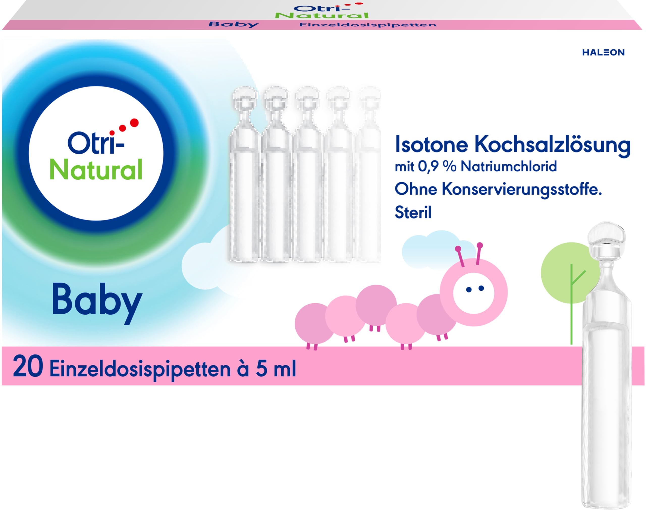 OtriNatural Baby, isotone Kochsalzlösung, 20 Einzeldosispipetten à 5 ml, reinigt Nasenhöhlen, befeuchtet Nasenschleimhaut, verdünnt und löst Nasensekret, aus der Otriven-Familie Angebot bei HelloDeals