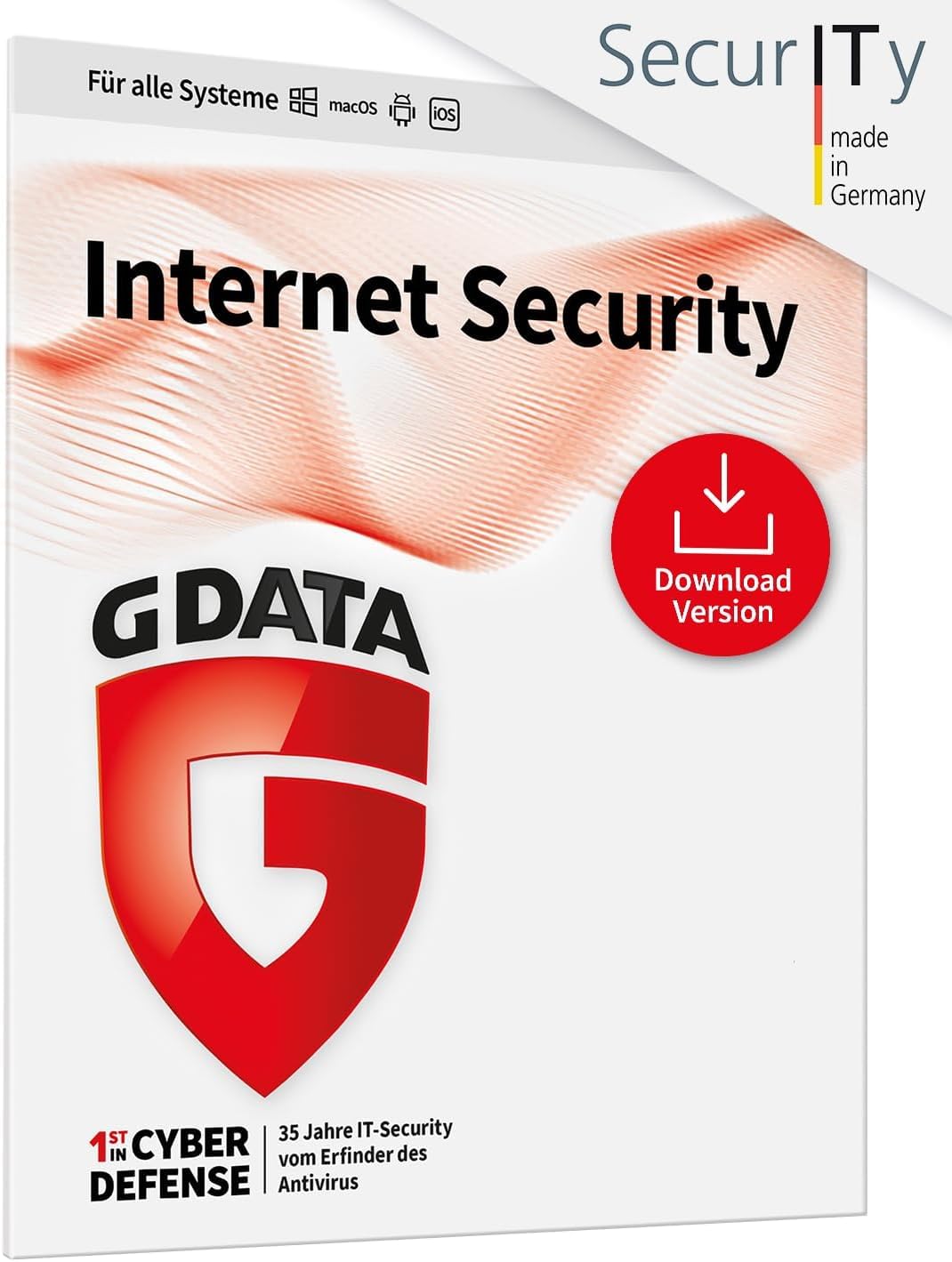 G DATA Internet Security 2024/2025 | 1 Gerät | 1 Jahr | Made in Germany | Virenschutzprogramm | Für PC/Windows, Android, iOS | Updates inklusive | Software Key Card per AMAZON-EMAIL und Luftpost Angebot bei HelloDeals