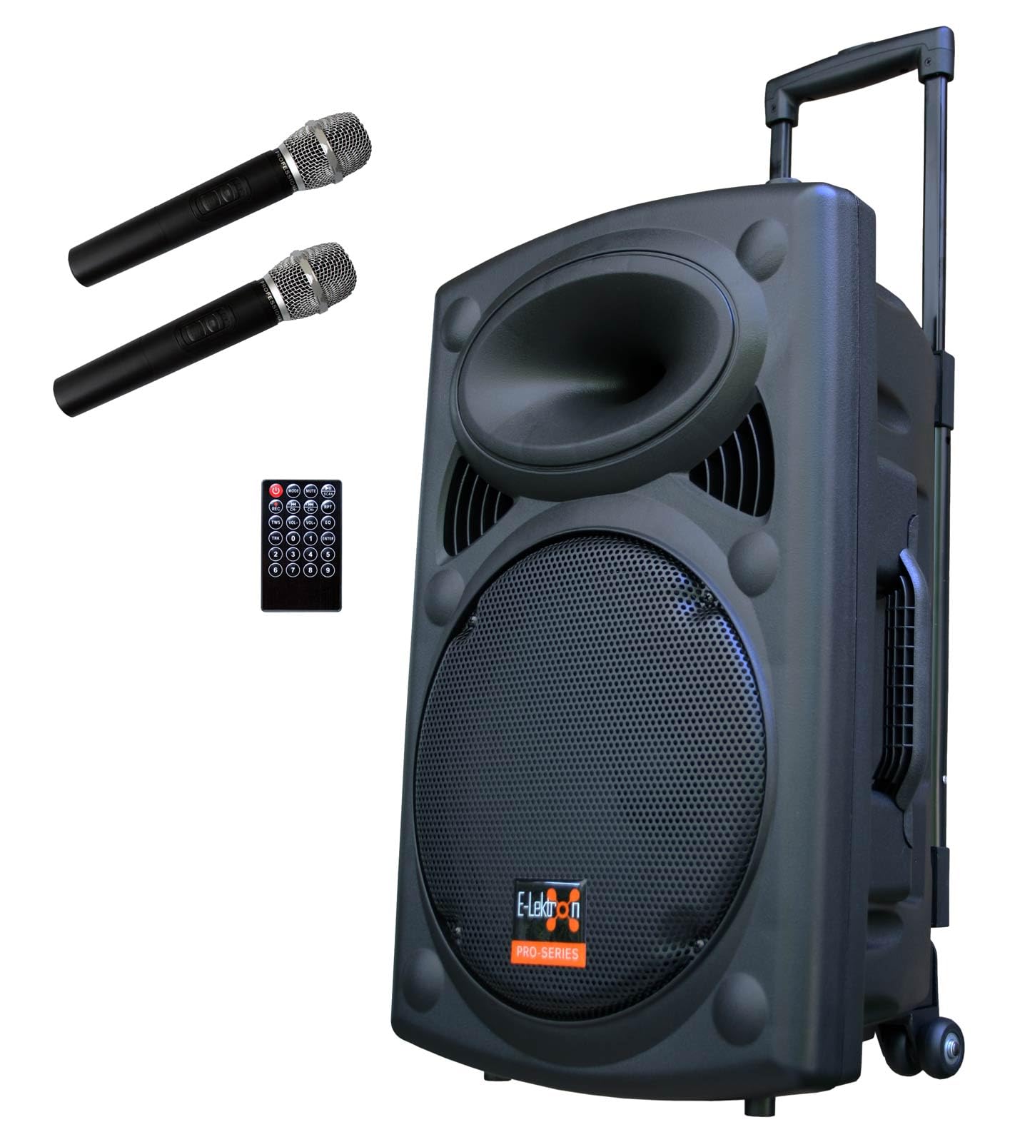 E-Lektron EL30-M MK-III 700W Mobile PA Sound Anlage Partybox Bluetooth Lautsprecher Groß Akku-MP3-USB-SD inkl. 2 UHF Funkmikrofone und Fernbedienung Soundsystem - Mobile Musikbox MP3 Angebot bei HelloDeals