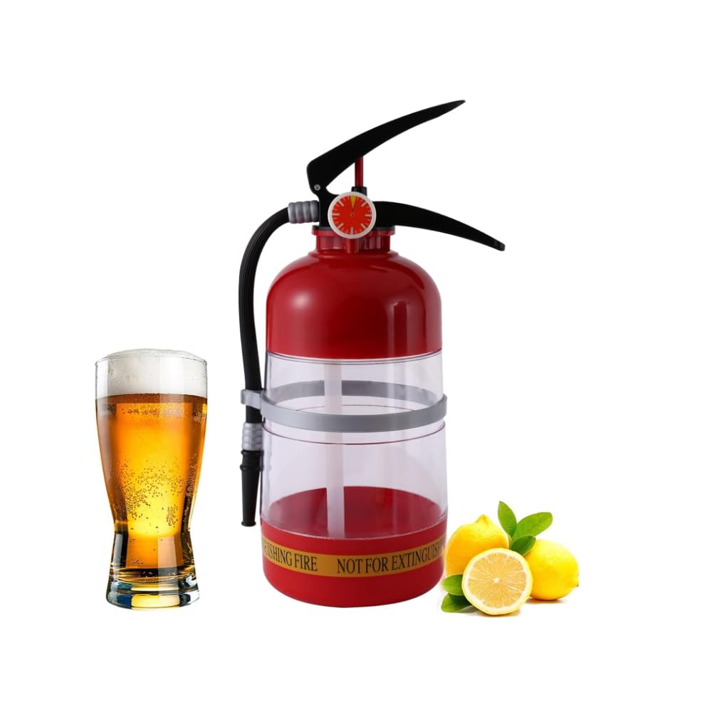 2L Fass Bierspender Biertower Feuerlöscherform Getränkespender, Mini-Bierzapfanlage, Schnapsfass Weinfass Whiskyfass, Getränkespender für Bar, Geburtstagsfeier, Weihnachten Angebot bei HelloDeals