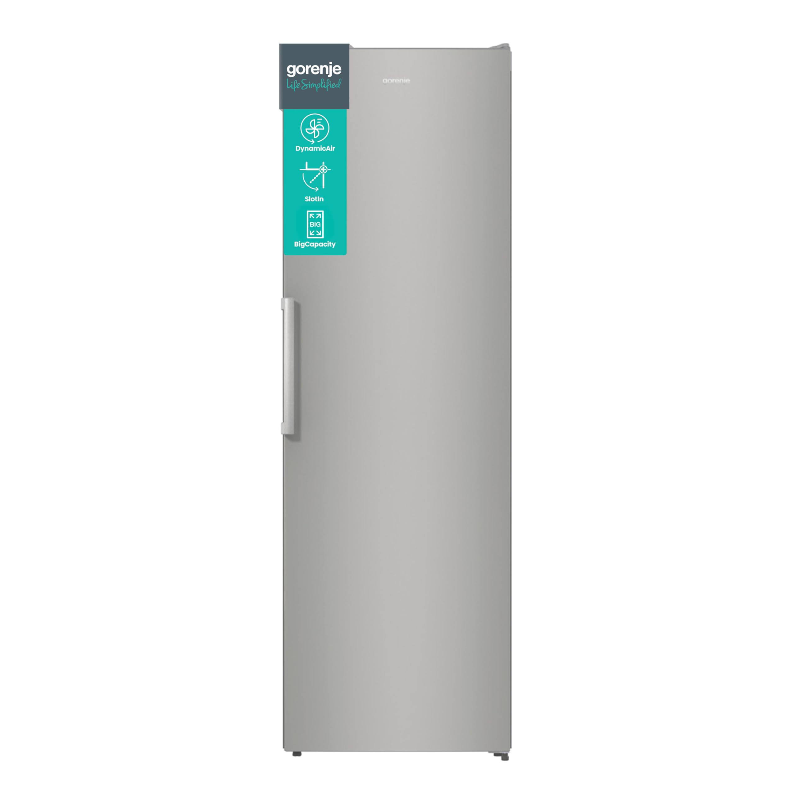 Gorenje R 619 EES5 Kühlschrank / 185cm / Umluft-Kühlsystem/Schnellkühlfunktion/Kühlteil 398 Liter/Inox Look, Silber Silber 185cm Energieklasse E Angebot bei HelloDeals