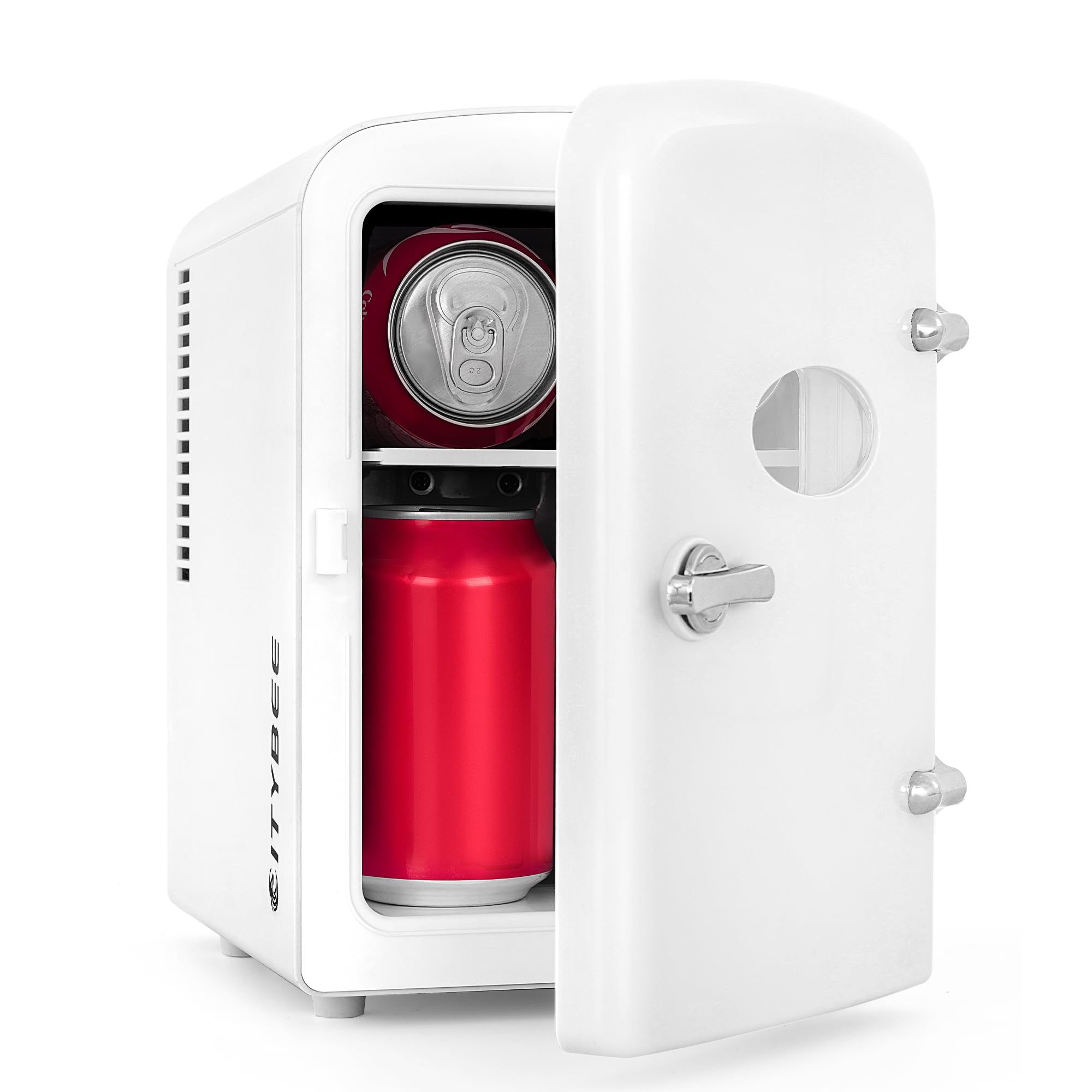 Citybee Mini Kühlschrank Fridge 4L - Kühlschränke klein 12V 230V Läuft Leise Geeignet für Getränke Kosmetik Essen - Minikühlschrank ideal für Auto Zimmer Camping Wohnmobil Büro und Reisen (Weiß) 4L Weiß Angebot bei HelloDeals