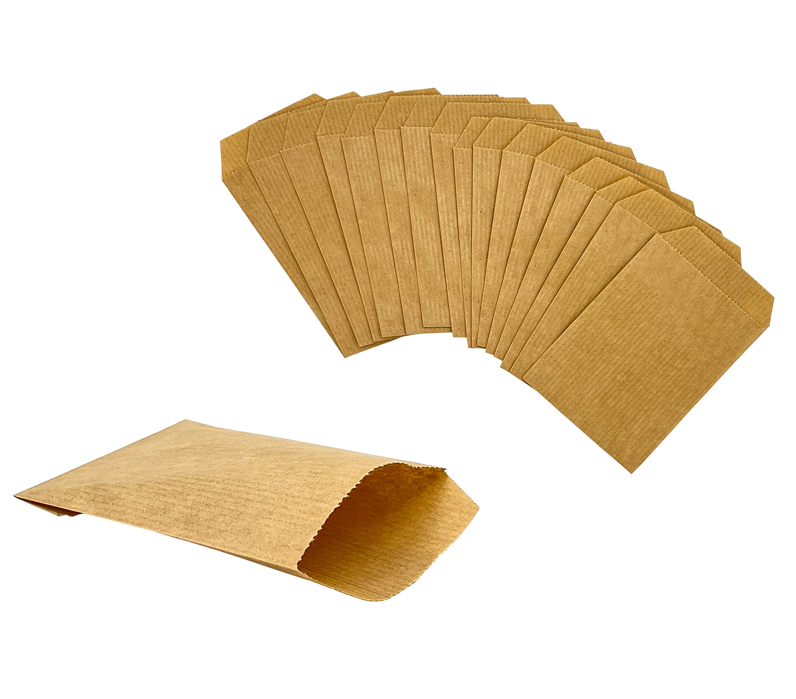 PAKNOR® 100stk Papiertüten Braun klein - 7 x 12 cm, ideal für Freudentränen & Adventskalender zum befüllen, Mini Kraftpapiertüten zum basteln für Hochzeit, Weihnachten, Blumensamen als Geschenktüte Angebot bei HelloDeals