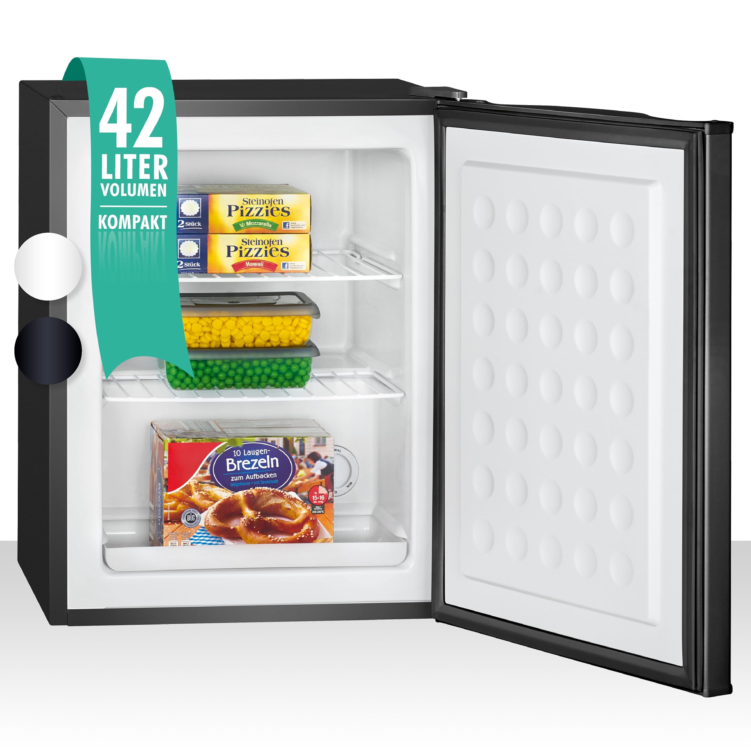 Bomann Gefrierbox klein mit 42L Nutzinhalt, Mini Gefrierschrank mit 2 herausnehmbaren Gitterablagen, Gefrierschrank mit wechselbarem Türanschlag & stufenloser Temperaturreglung, GB 7236 schwarz Angebot bei HelloDeals