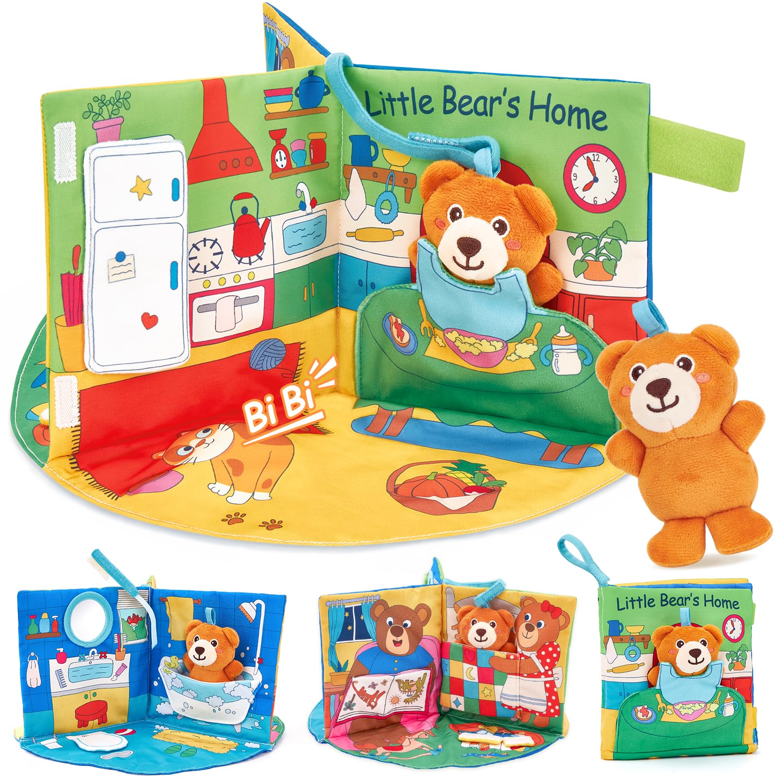 hahaland 3D Stoffbuch Baby Spielzeug ab 0 3 6 12 Monate,Frühpädagogik im Alltag,Weich Buch mit Farben Texturen Knisterbuch,Fühlbuch Baby Spielzeug 1 Jahre, Neugeborene Geschenk Junge Mädchen Angebot bei HelloDeals