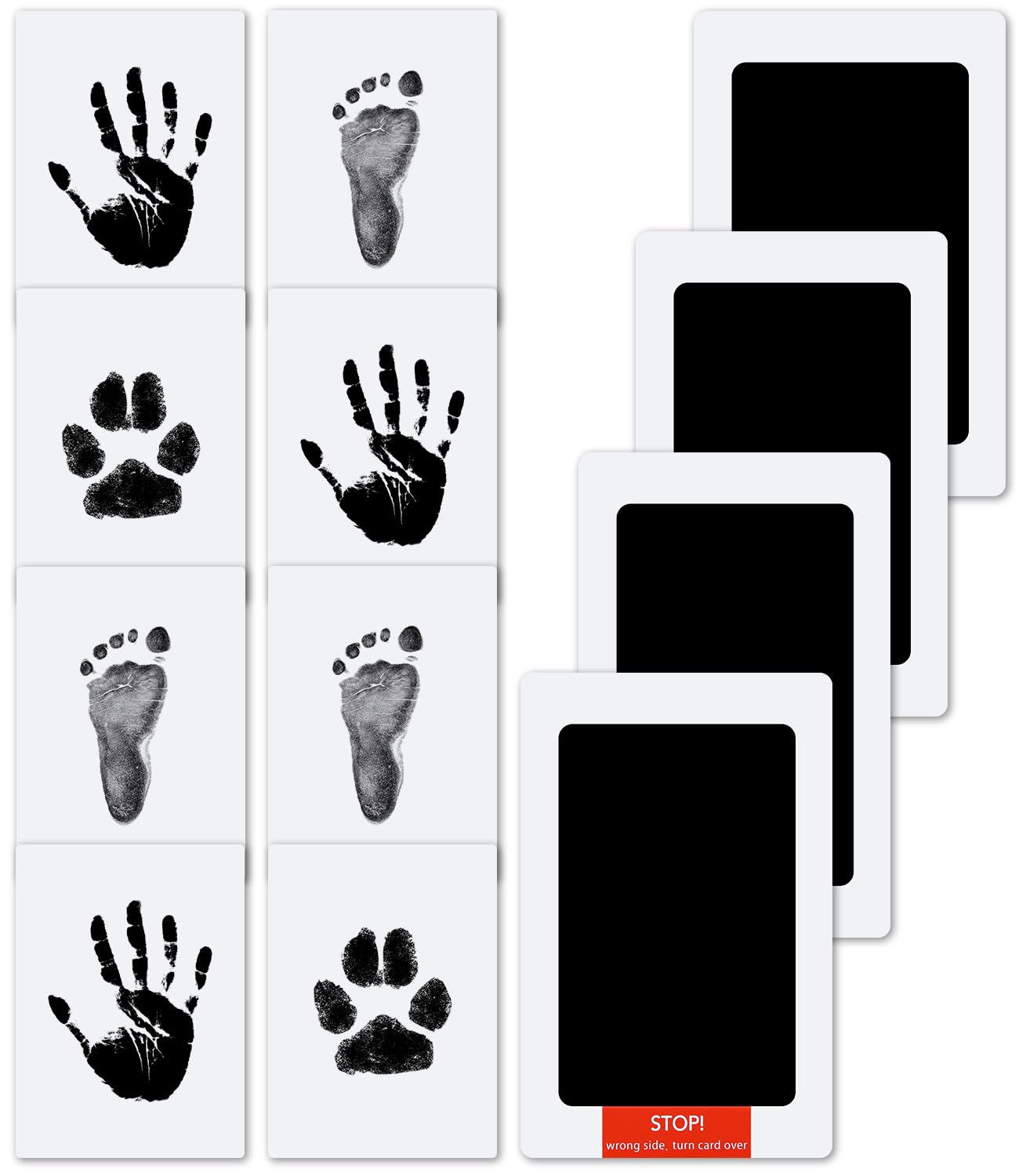 Baby Handabdruck und Fußabdruck Set, 4 pcs Baby Abdruck set, Abdruckset für Neugeborene 0-6 Monate, Babyhaut kommt nicht mit Farbe in Berührung, Pfotenabdruck Set Hund, Pfotenabdruck Set Katze Angebot bei HelloDeals