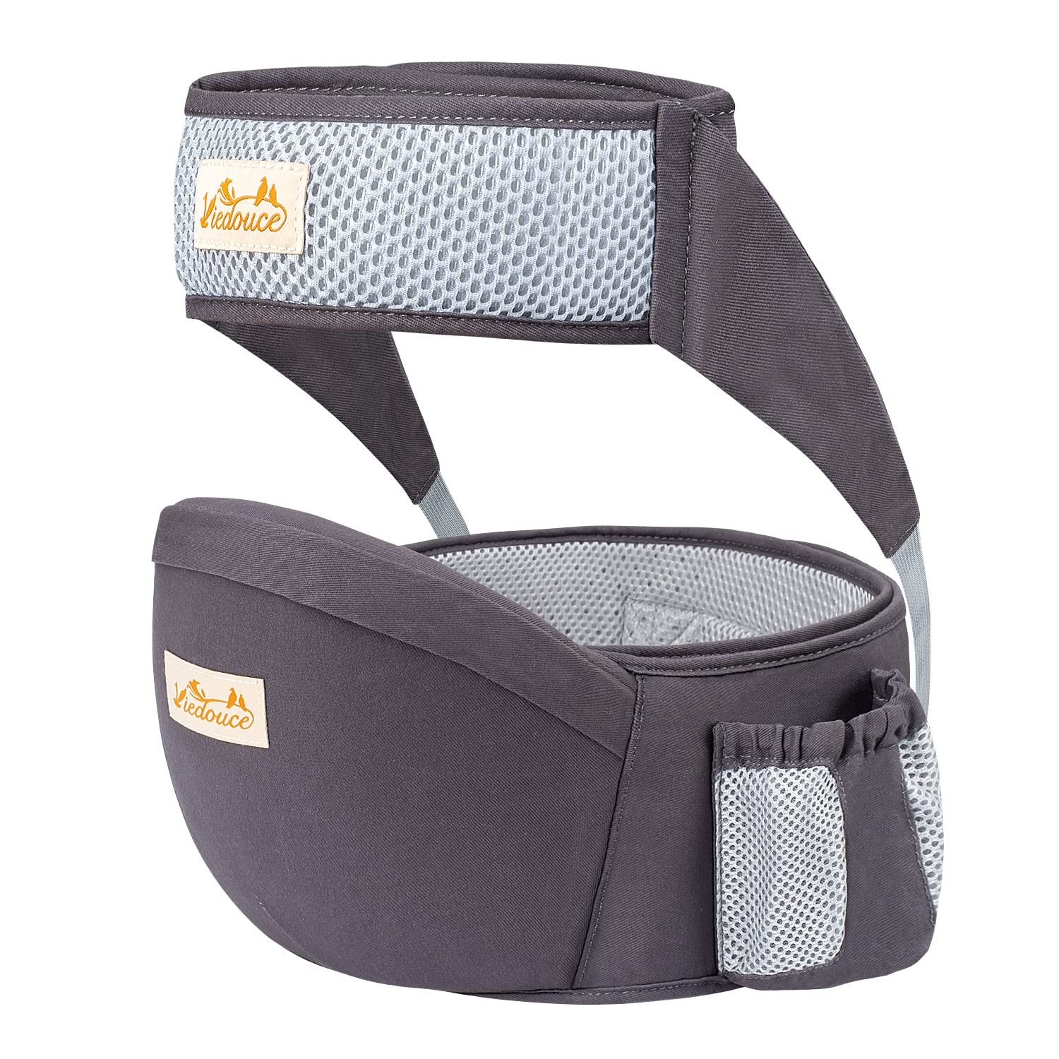 Viedouce Baby Hüftsitz Ergonomische mit Sicherheitsgurt Schutz,Reine Baumwolle Leicht und atmungsaktiv,Ergonomischer Leichte Taille Hocker Baby Hüftsitz für 4-36 Monate (Dunkelgrau) Dunkegray Angebot bei HelloDeals