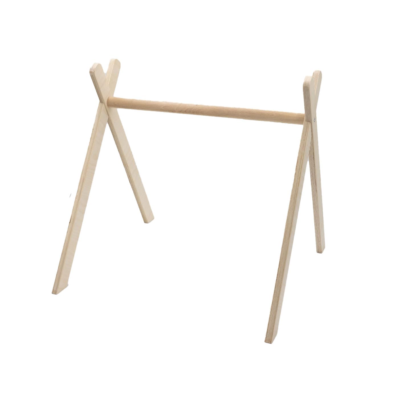 BASIC Spielbogen – Holz Baby Spielbogen ab Geburt, Schichtholz, stabile Konstruktion, Montessori Baby Gym, fördert Motorik & Sinne - ab 0 Monaten - ohne Anhänger Angebot bei HelloDeals