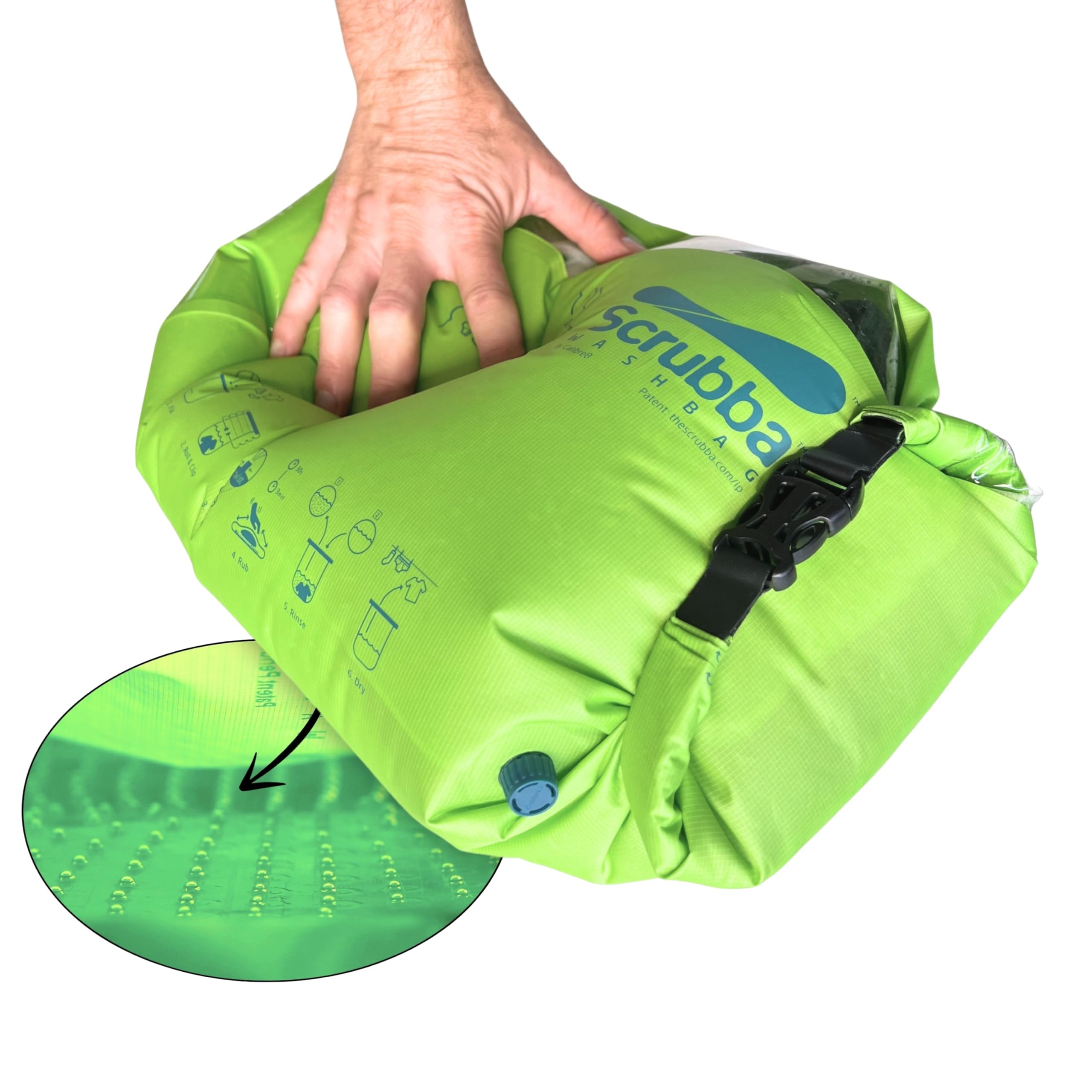 Scrubba Waschbeutel – Tragbare Mobile Waschmaschinen für Reisen & Camping – Leichte Handwaschmaschine Reiseutensil für Kleidung & Babykleidung – Nutzt Waschmittel oder Handseife – 150g Angebot bei HelloDeals