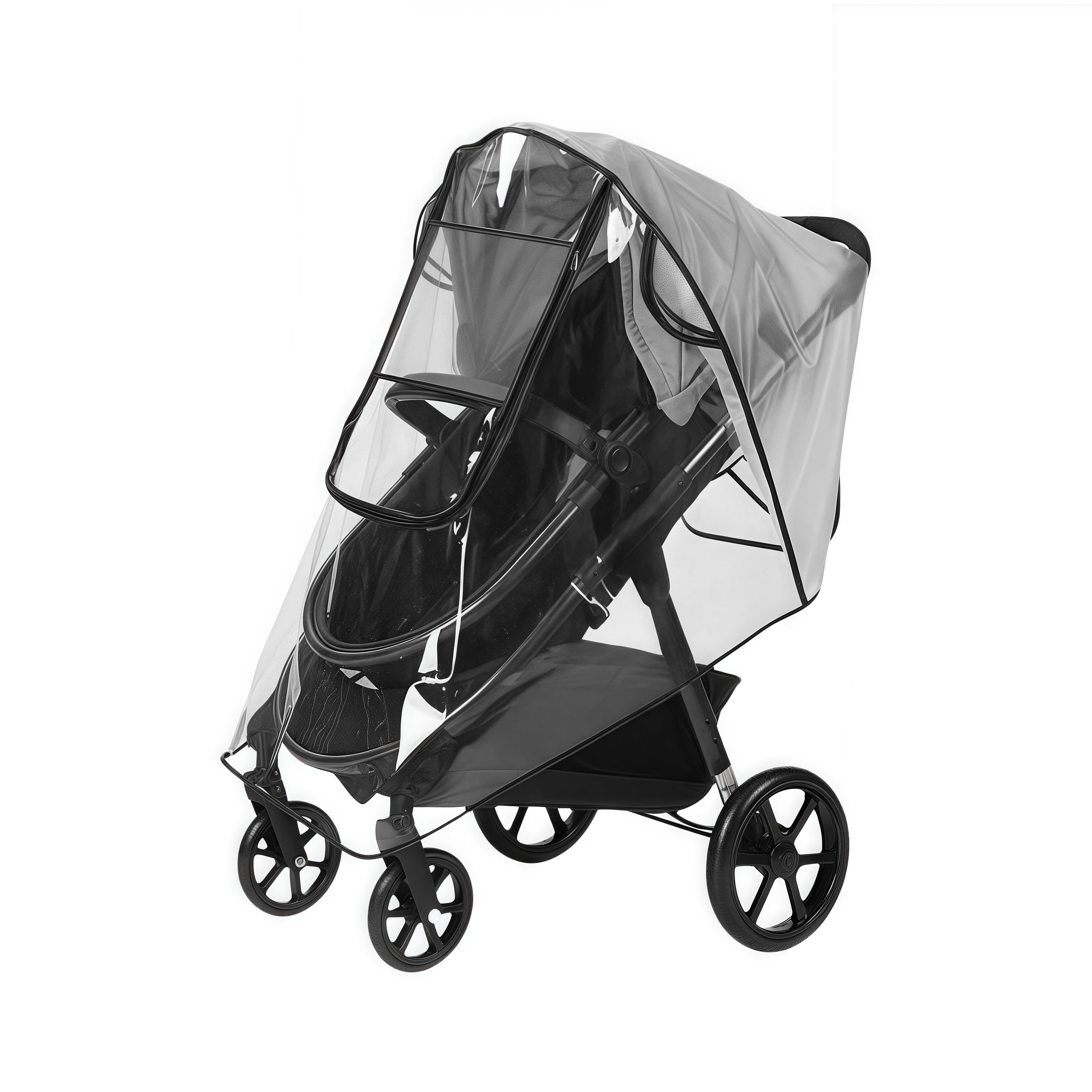 Regenschutz für Kinderwagen Universal Regenverdeck für buggy Regenhülle für Kinderwagen Regenhaube für alle Jogger mit Fenster und Doppel Reißverschluss, Gute Luftzirkulation, Schadstofffrei Transparent Angebot bei HelloDeals