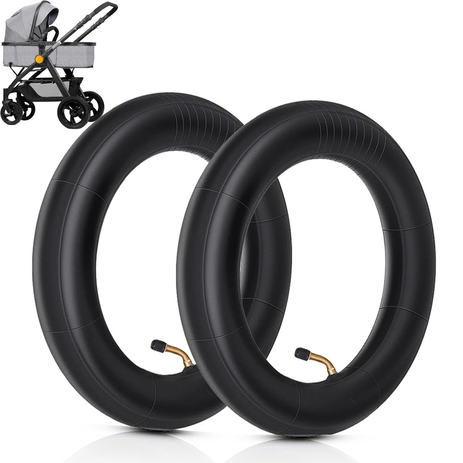 12 Zoll Kinderwagen Schlauch, 2 Stück 12 1/2 x 2 1/4 Fahrradschlauch Scooter Schläuche mit Winkelventil 45° inkl, Schläuche für Dreirad Laufrad Fahrrad Anhänger Kinderrad Angebot bei HelloDeals