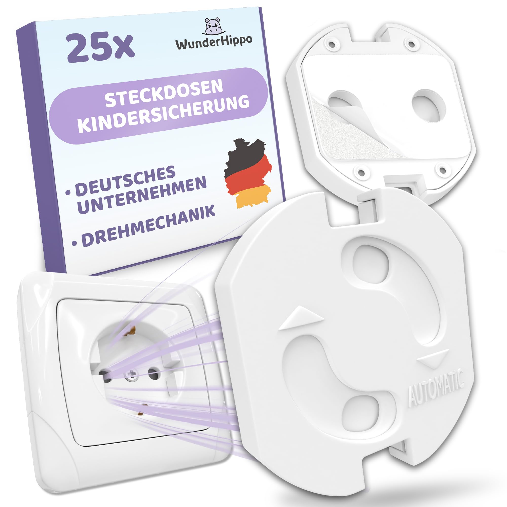 25x Steckdosensicherung mit Drehmechanik – Kindersicherung für Steckdosen – Steckdosenschutz verhindert Unfälle & Stromschläge – Schutz für Babys & Kinder – Steckdose Kinderschutz – Weiß Angebot bei HelloDeals