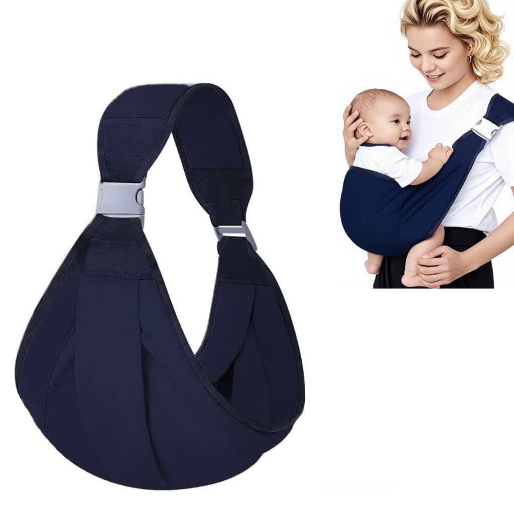 Babytrage Seitlich, Kindertrage, Tragetuch Baby Neugeboren, Toddler Carrier, Babytragetücher für Babys von 0 bis 48 Monaten, Kleinkinder bis 20kg, Hochwertige Materialien,Ergonomisches Design Blau Angebot bei HelloDeals