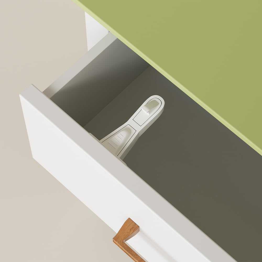 SAFELON 12 Stück Baby-Sicherheitsschrankschlösser Kindersichere Schubladenschlösser mit Schrauben, Kinderverriegelung für Schubladen und Schränke (Weiß) Angebot bei HelloDeals