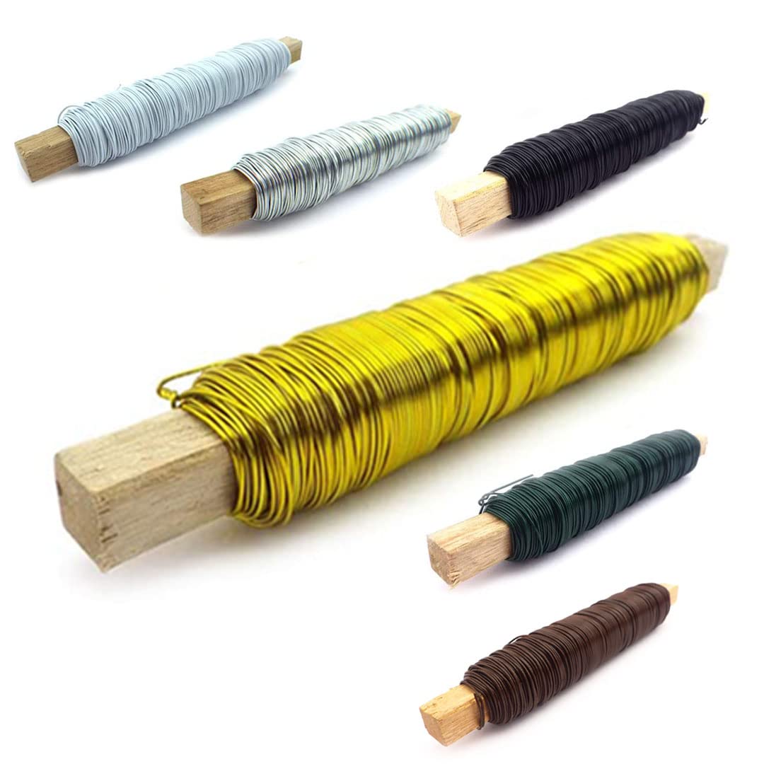 Blumendraht Draht Floristikdraht Bindedraht Wickeldraht Basteldraht Metalldraht 50 Meter Gold (Gold) Angebot bei HelloDeals