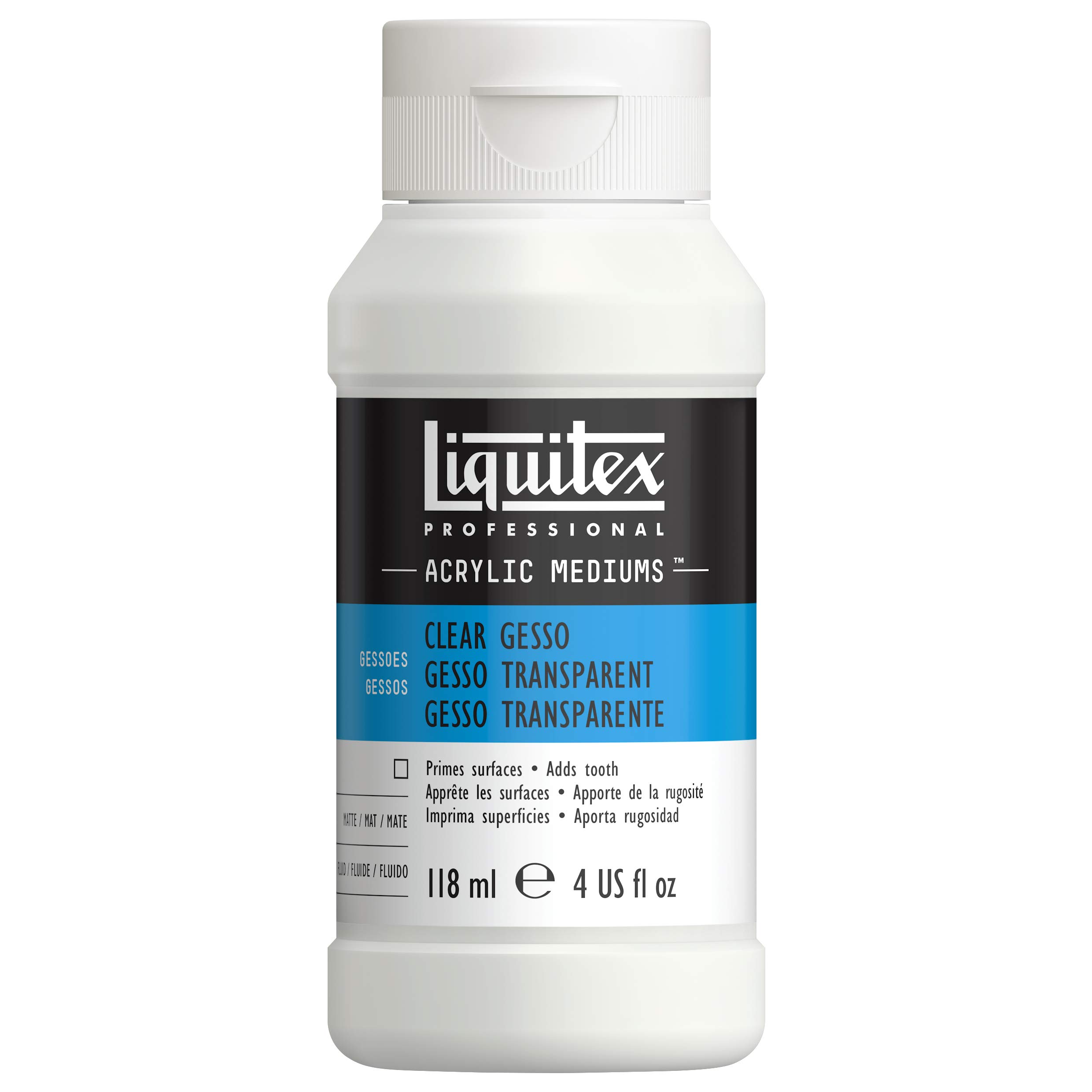 Liquitex 7604 Professional klares Gesso, Universalgrundierung für Acrylfarben, licht und alterungsbeständiger Primer, gebrauchsfertig - 118ml Flasche, transparent Gesso - Transparent 118 ml (1er Pack) Angebot bei HelloDeals