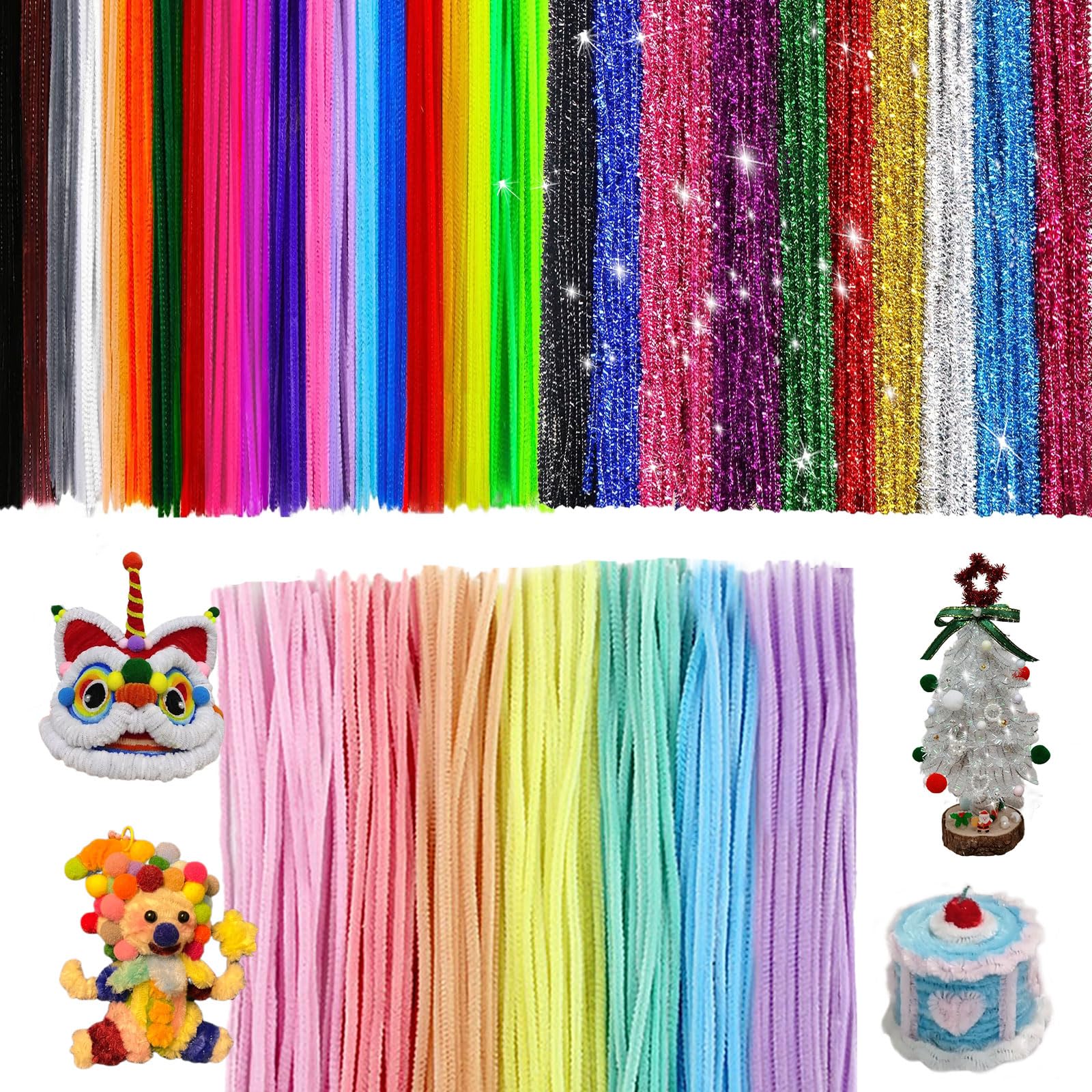 300 Skt Pfeifenreiniger 37 Farben Pfeifenputzer Bunt zum Basteln 30 cm Pfeifenreiniger Chenilledraht Biegeplüsch Basteldraht Pfeiffendraht für Kreative DIY-Projekte und Basteldeko für Kinder Angebot bei HelloDeals