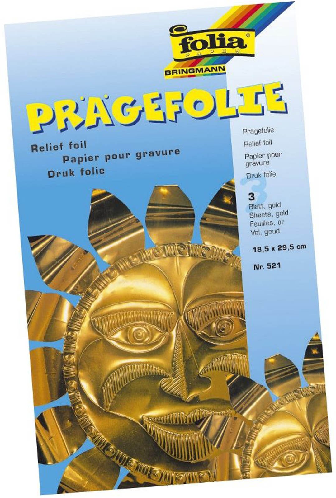 Folia 6 1208 199 Hartmetall zum Pressen, Gold, 3 Blatt, 18,50 x 29 cm Angebot bei HelloDeals