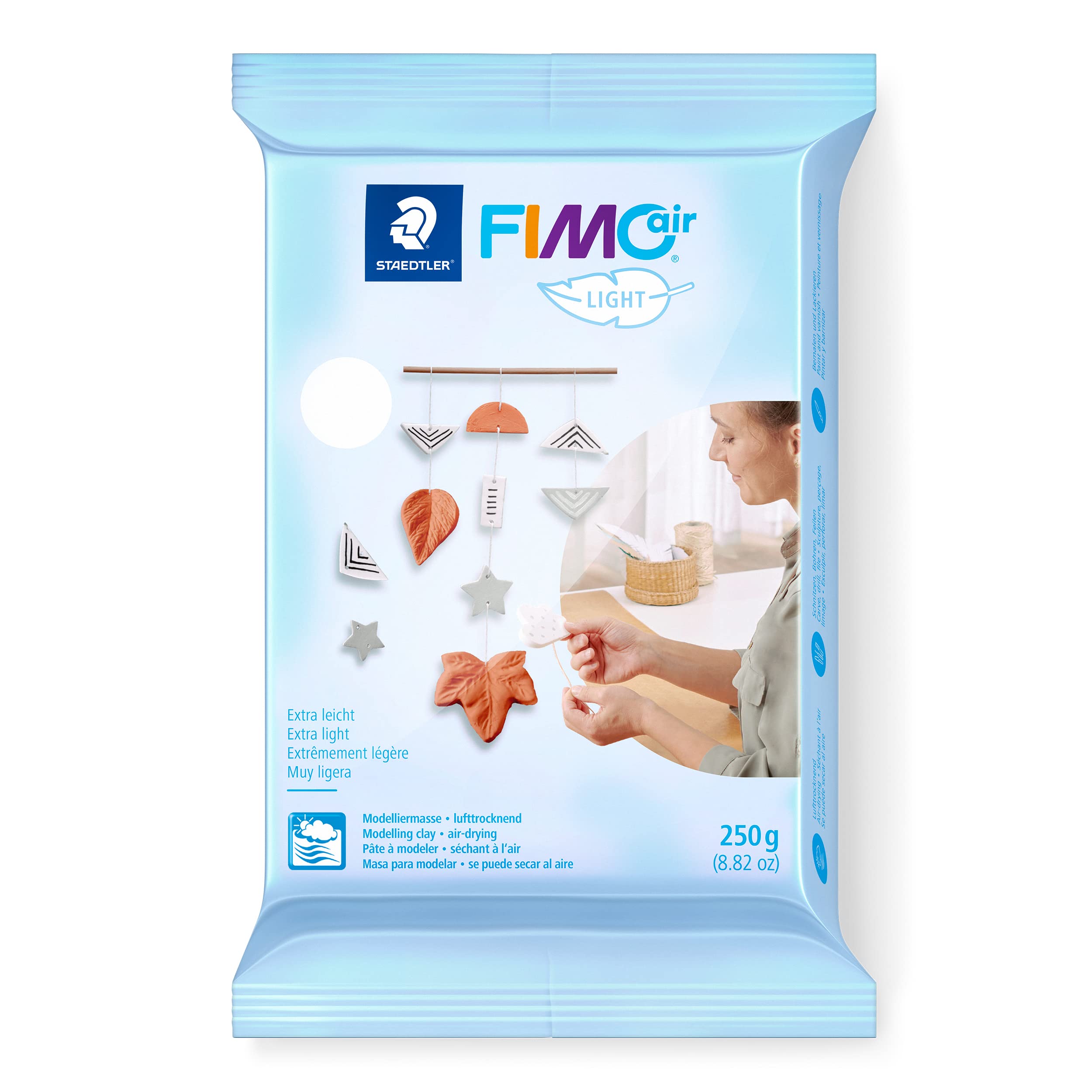 STAEDTLER lufttrocknende Modelliermasse FIMO air light, extra leicht, weiß, sofort gebrauchsfähig, kein Brennvorgang notwendig, 350g, angenehme Haptik, klebt nicht, 8130-0 350g weiß Angebot bei HelloDeals