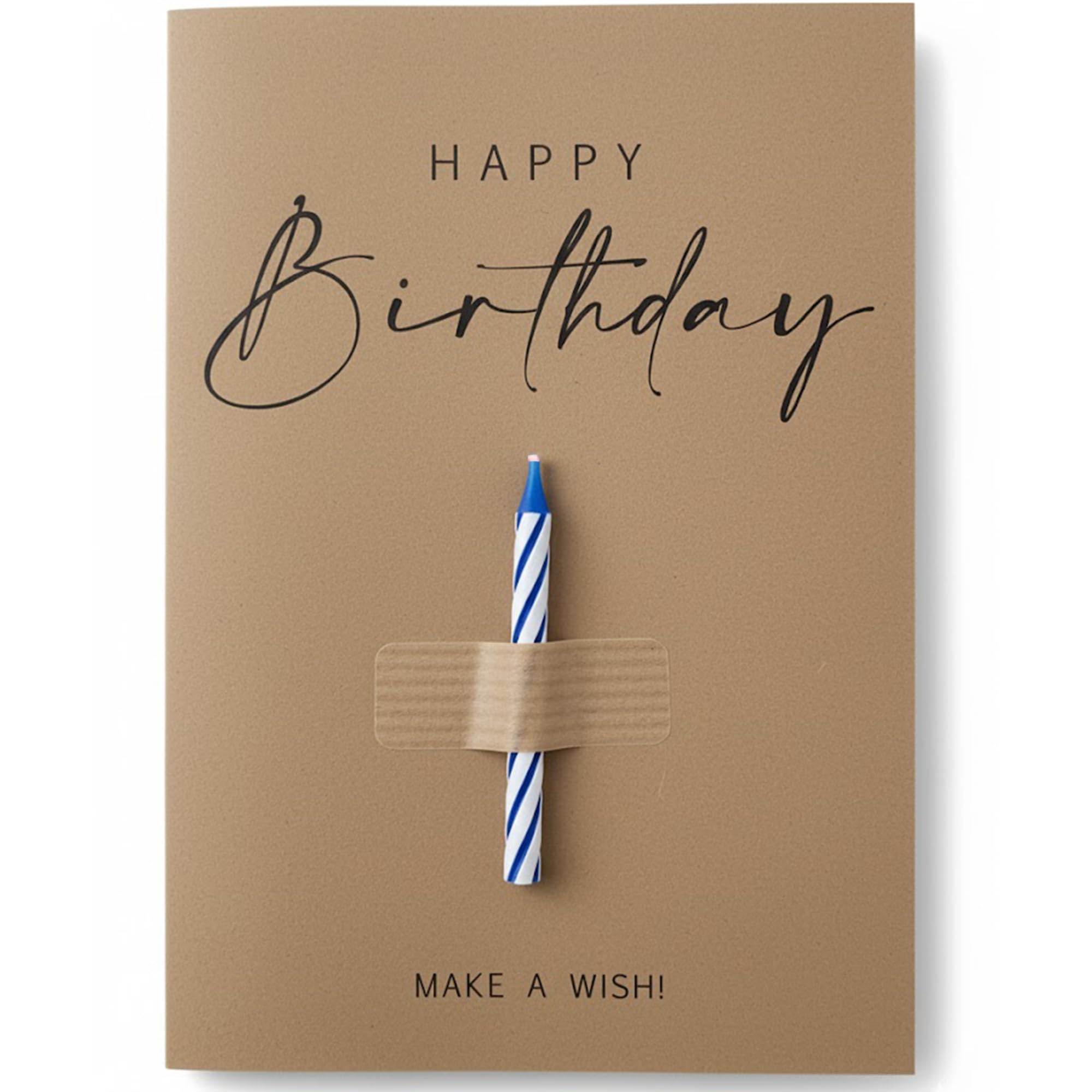 Geburtstagskarte mit Geburtstagskerze auf der Vorderseite - Make a Wish Dicke 400gsm Karte aus Recyclingpapier. Angebot bei HelloDeals