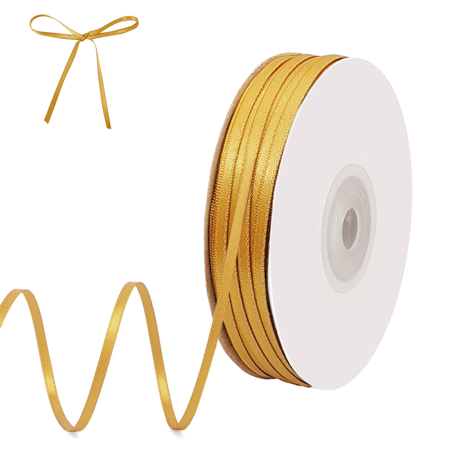 qingmeng Satinband Gold, 91m Geschenkband Gold Breit, 3mm Schleifenband, Geschenkband Hochzeit Stoff, Goldenes Geschenk Band Geschenkbänder für Taufe Geburtstag Deko Geschenkverpackung 91Mx3mm Gold Angebot bei HelloDeals