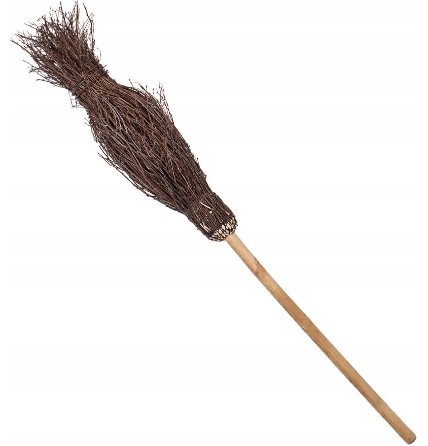 Reisigbesen Hexenbesen Birke Strohbesen Halloween Karneval Kehrbesen Fasching Kostümzubehör Holz Natur 150cm lang Angebot bei HelloDeals