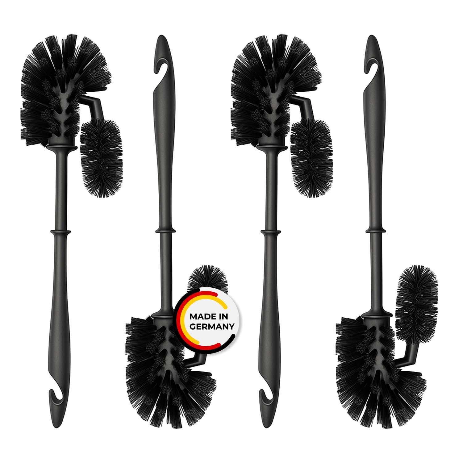 Rival 4er Set WC-Randreinigerbürste Smart Line mit PP-Borsten – Toilettenbürste mit ergonomischem Griff – Klobürste für schnelle & gründliche Reinigung – WC Bürsten Set mit Randreiniger Anthrazit WC-Randreinigerbürste Angebot bei HelloDeals