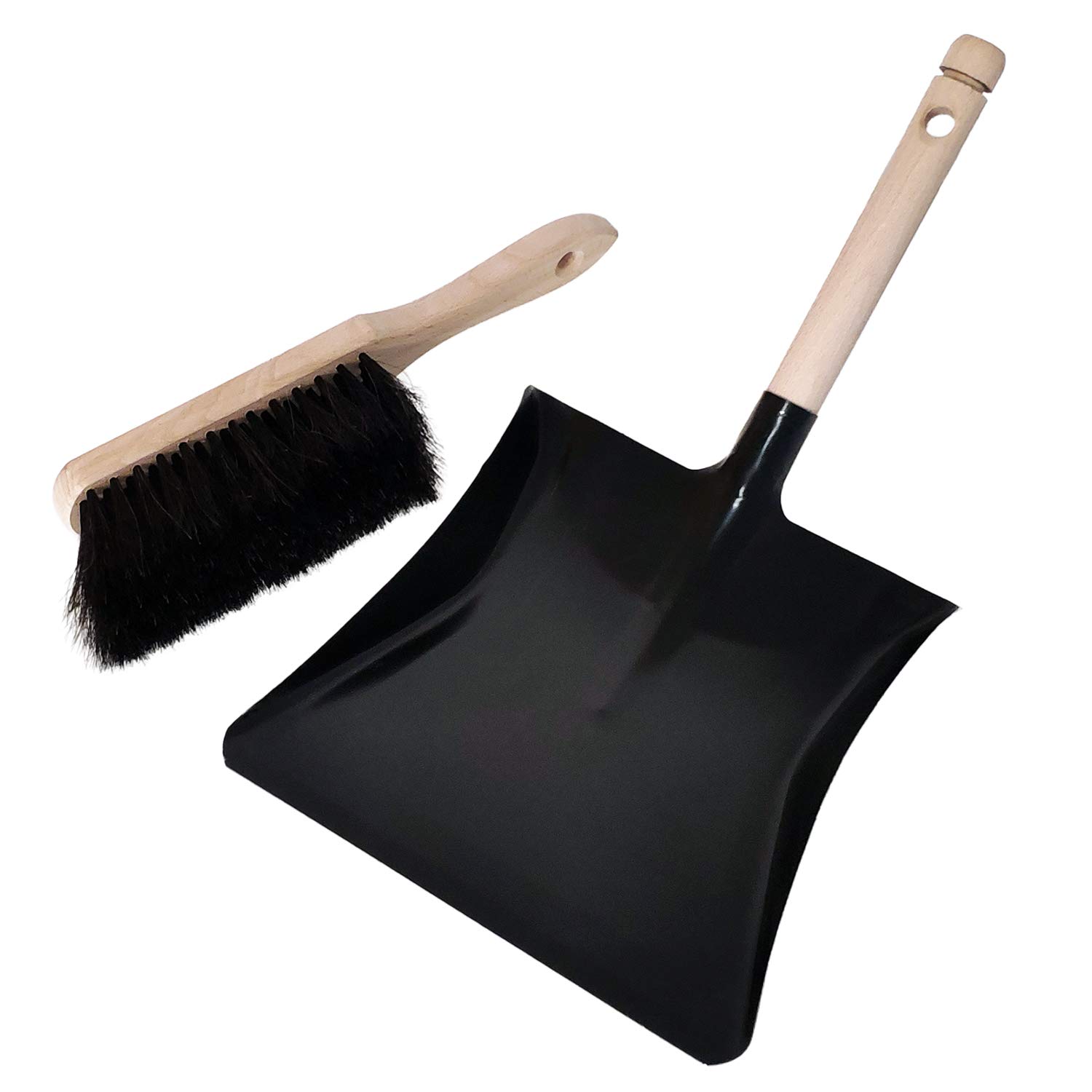 Kehrblech und Naturhaar Handfeger, Kehrgarnitur, Handbesen & Schaufel, Kehrset schwarz, Kehrschaufel & Handbesen - Made in Germany Angebot bei HelloDeals