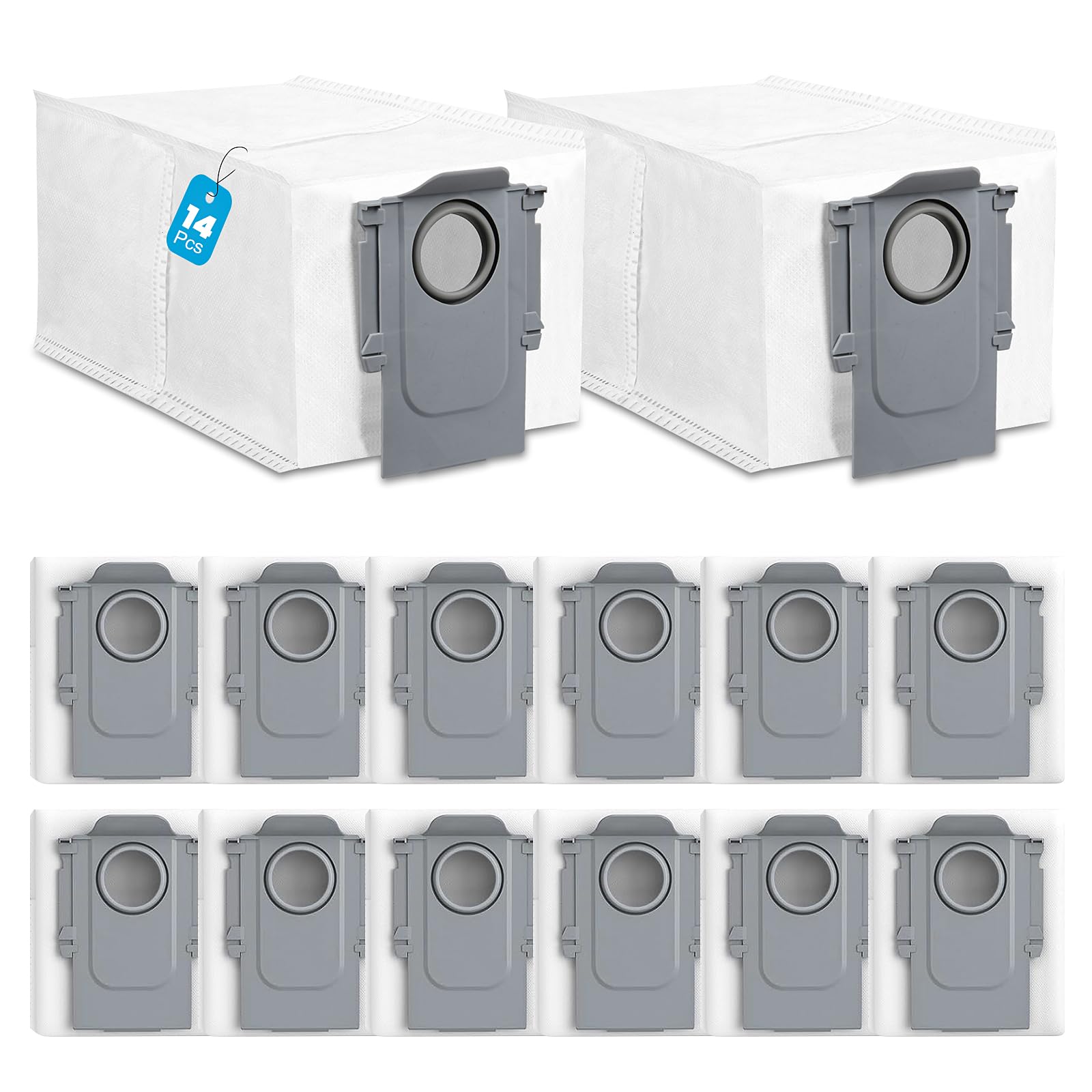 14 Stück Staubbeutel für Roborock S8 MaxV Ultra/Qrevo/Qrevo Pro/Saros 10R/Saros 10/QV35A/Qrevo S/Qrevo Slim/Qrevo Curv S5X/Qrevo Edge/Qrevo MaxV Staubsauger Absaugstation - Ersatz Staubsaugerbeutel Angebot bei HelloDeals