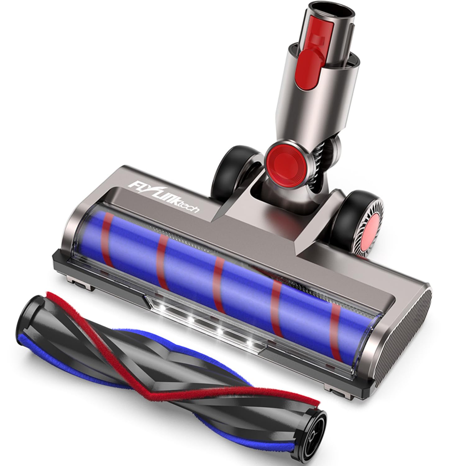 Bürste kompatibel für Dyson V7, V8, V10, V11, V15 Staubsauger, Bürste mit 4-LED Scheinwerfern, Flexibler Rotation und 2 Ersatzrollen V7/V8/V10/V11/V15 Angebot bei HelloDeals
